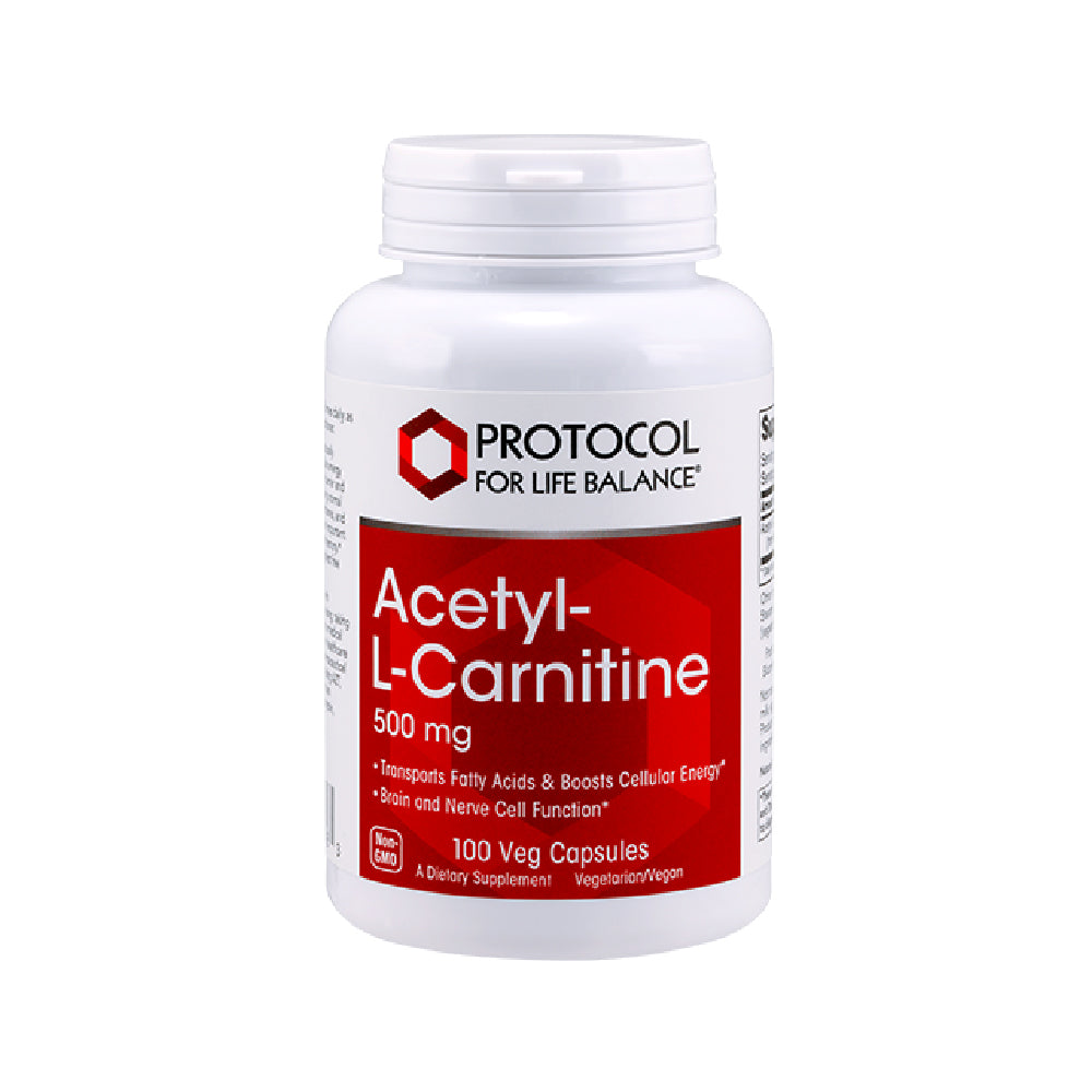 Protocol for Life Balance, Acetyl-L-Carnitine, 500 mg, 100 Veg Capsules Vitamins & Supplements Protocol For Life Balance