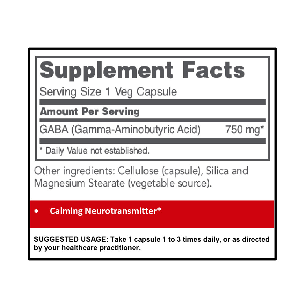 Protocol for Life Balance, GABA, 750 mg, 120 Veg Capsules Vitamins & Supplements Protocol For Life Balance