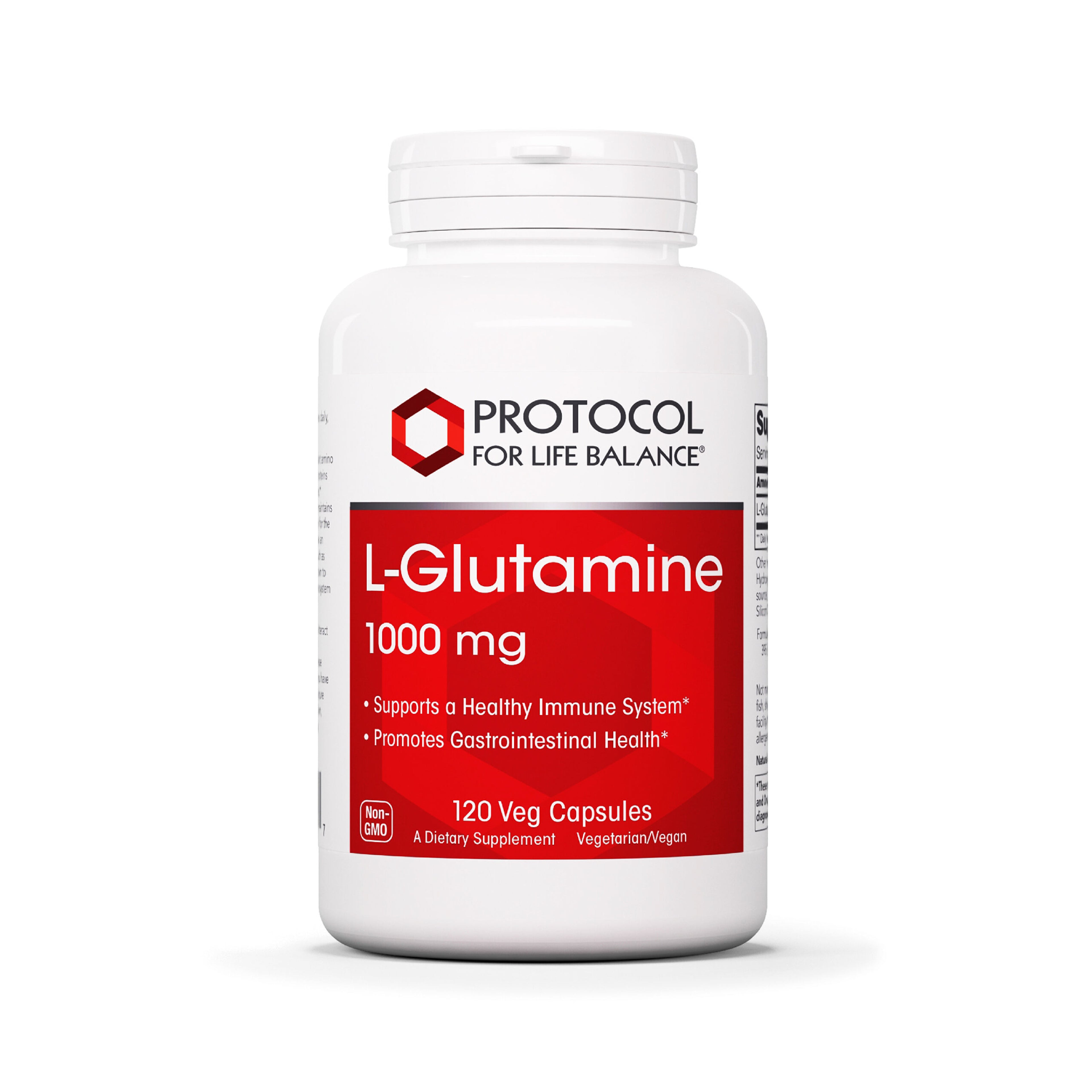 Protocol for Life Balance, L-Glutamine, 1,000 mg, 120 Veg Capsules Protocol For Life Balance