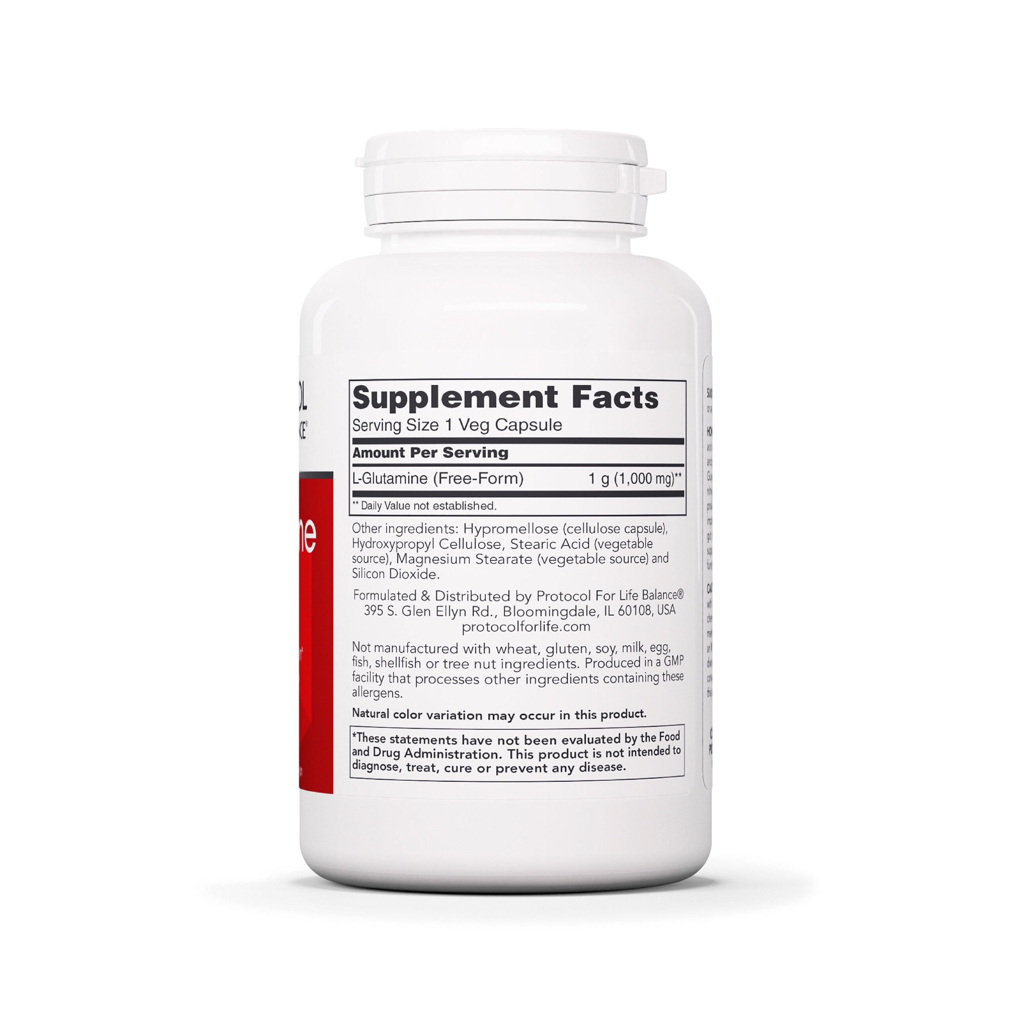 Protocol for Life Balance, L-Glutamine, 1,000 mg, 120 Veg Capsules Protocol For Life Balance