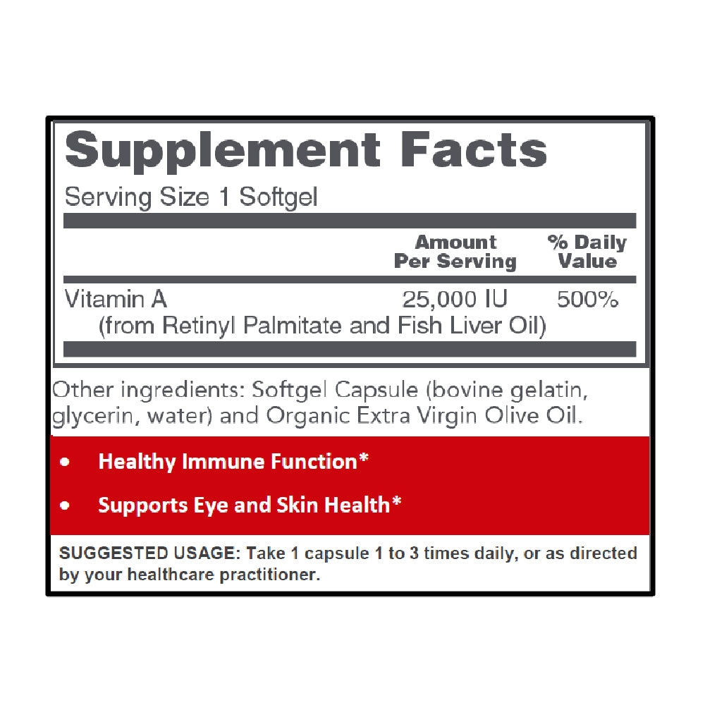 Protocol for Life Balance, Vitamin A, 7,500 mcg (25,000 IU), 100 Softgels Vitamins & Supplements Protocol For Life Balance