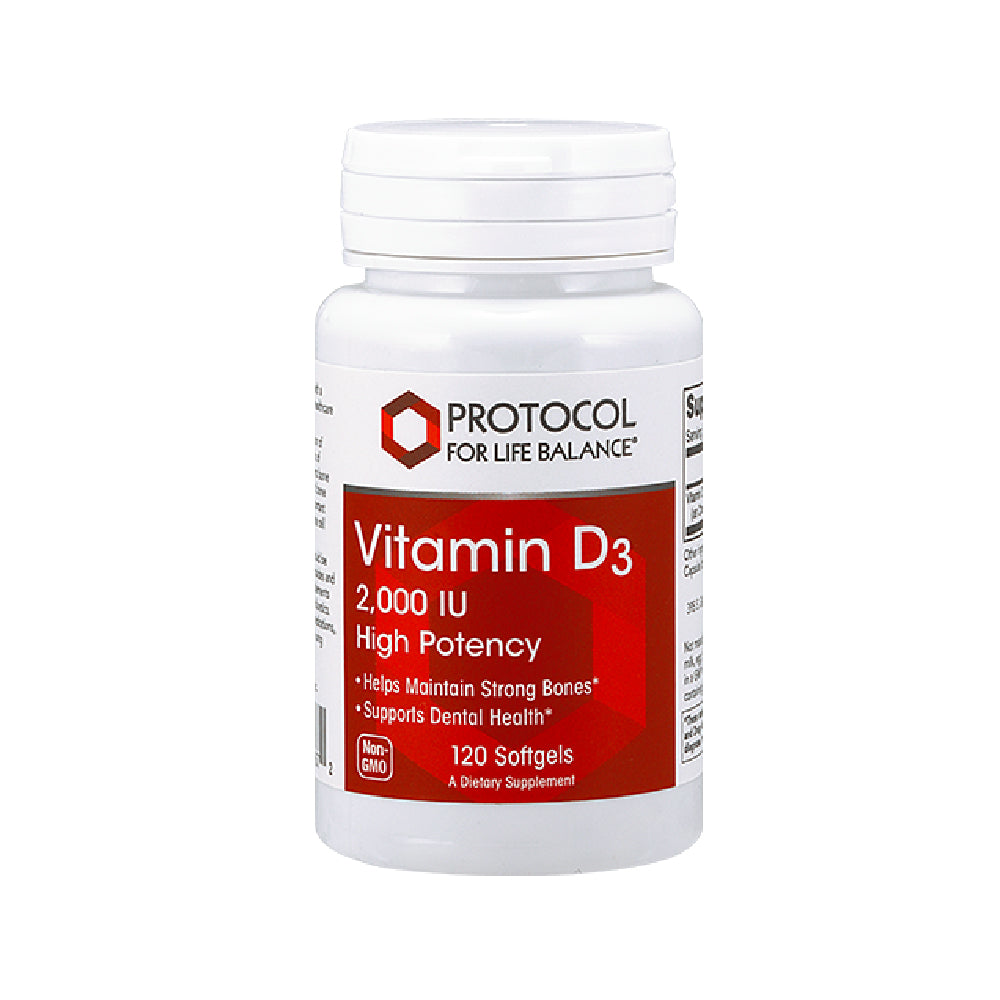 Protocol for Life Balance, Vitamin D3, High Potency, 2,000 IU, 120 Softgels Vitamins & Supplements Protocol For Life Balance