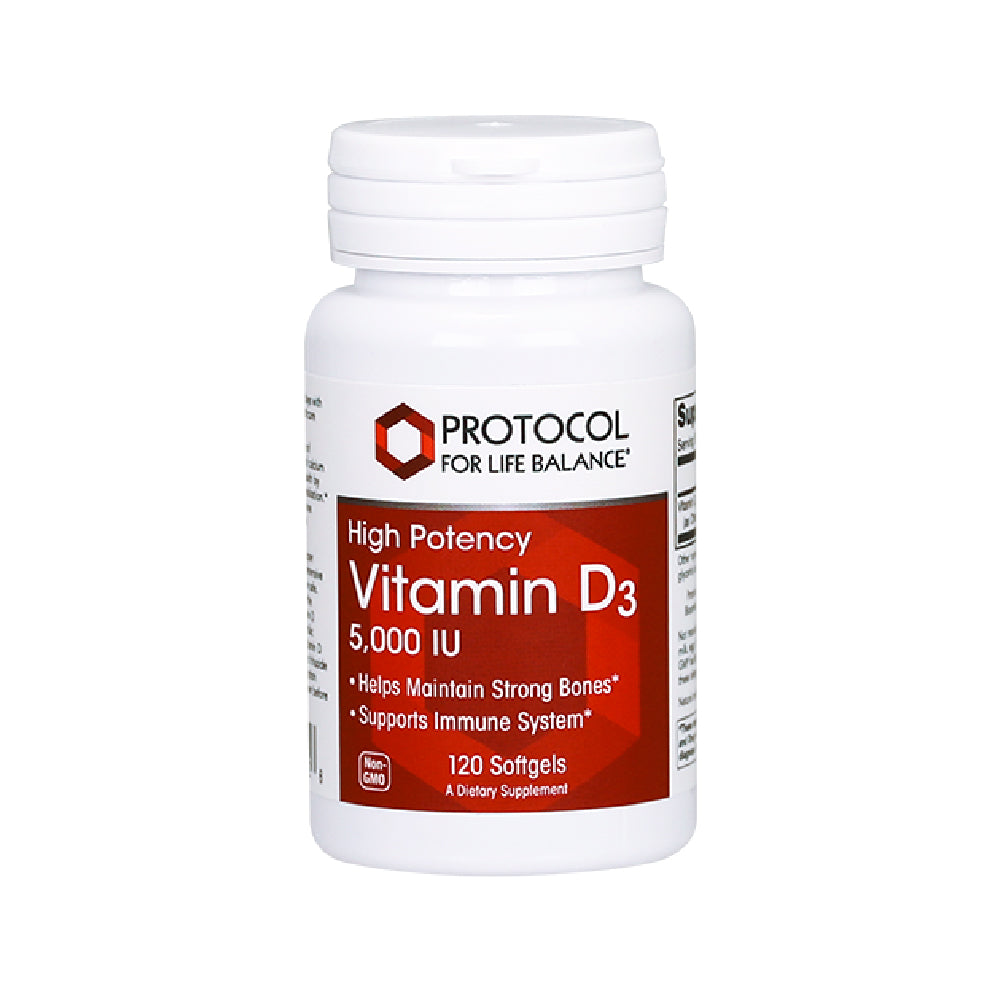 Protocol for Life Balance, Vitamin D3, High Potency, 5,000 IU, 120 Softgels Immune Sopprot Protocol For Life Balance
