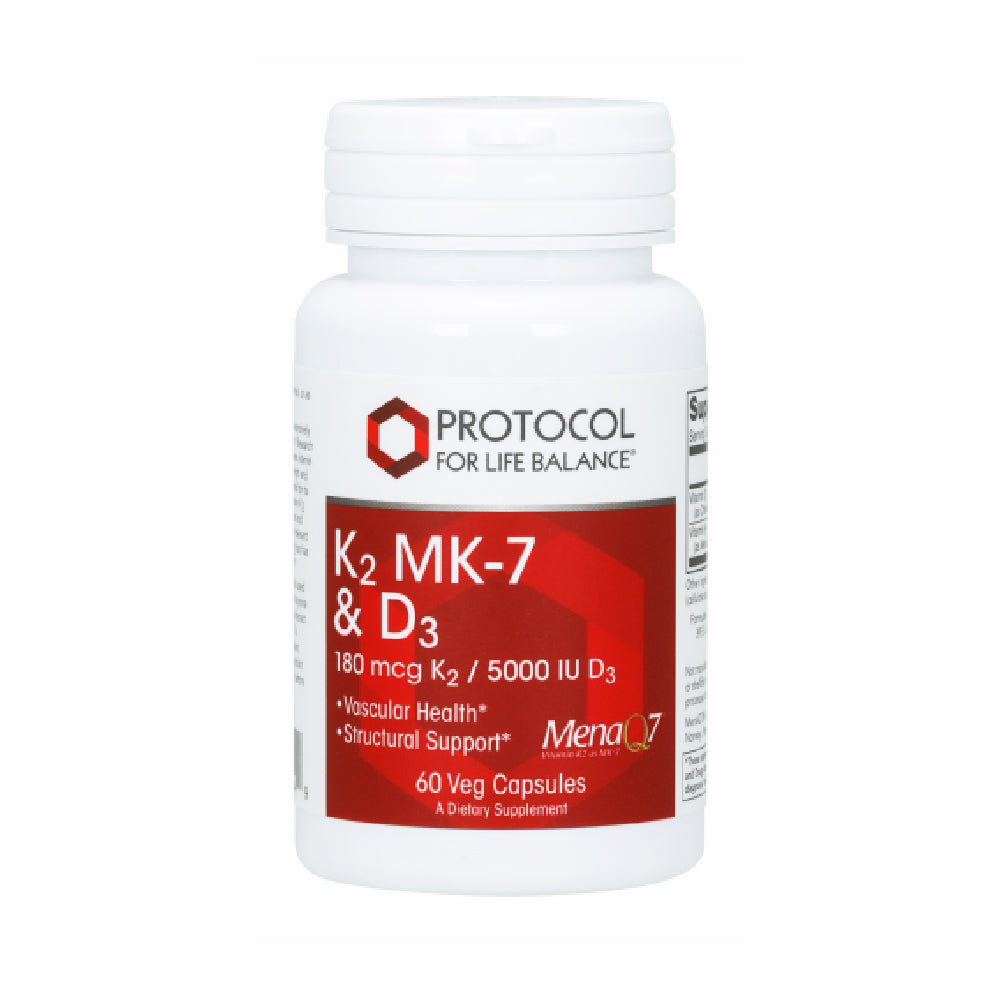 Protocol for Life Balance, K2 MK-7 & D3, 60 Veg Capsules Vitamins & Supplements Protocol For Life Balance