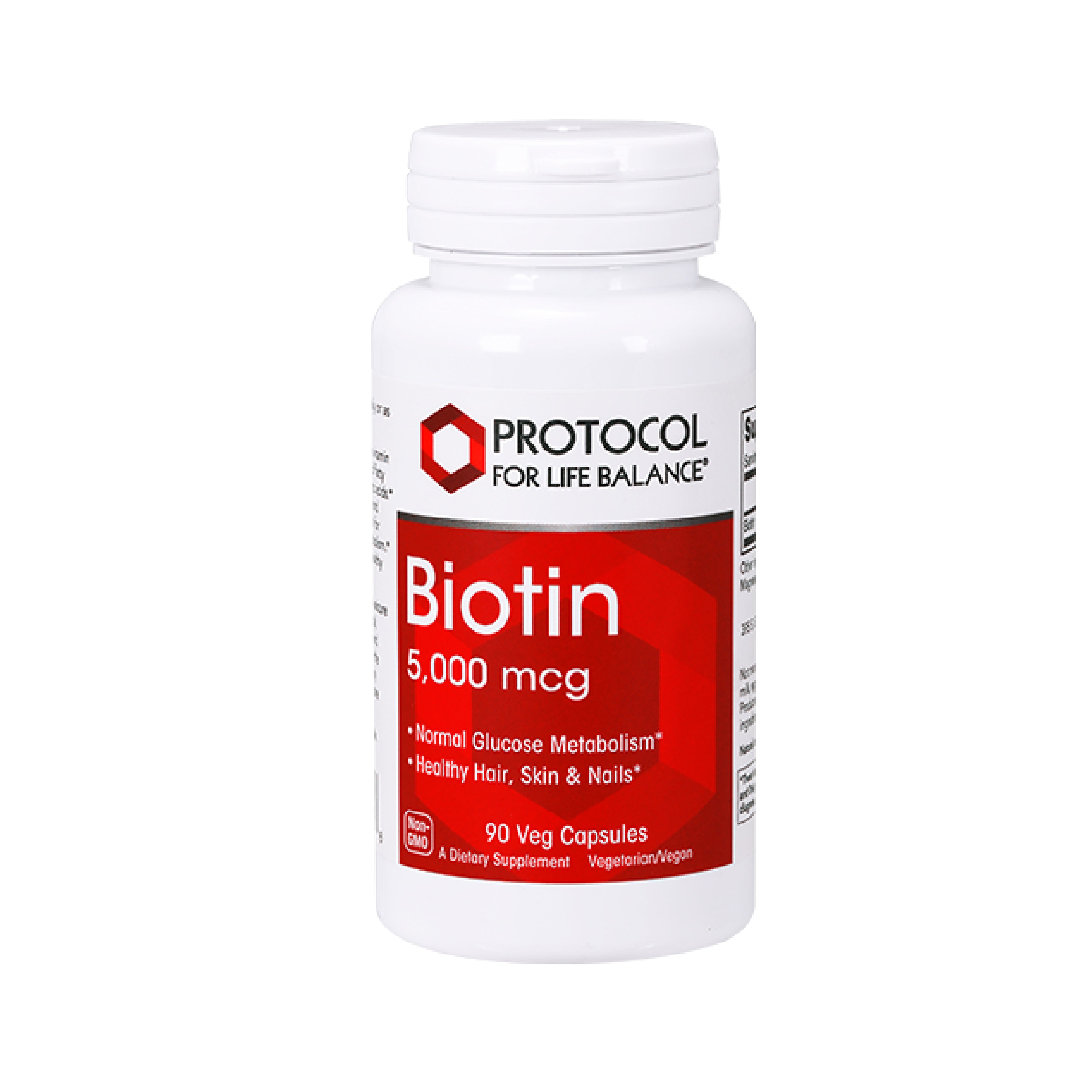 Protocol for Life Balance, Biotin, 5,000 mcg, 90 Veg Capsules Supplement Protocol For Life Balance