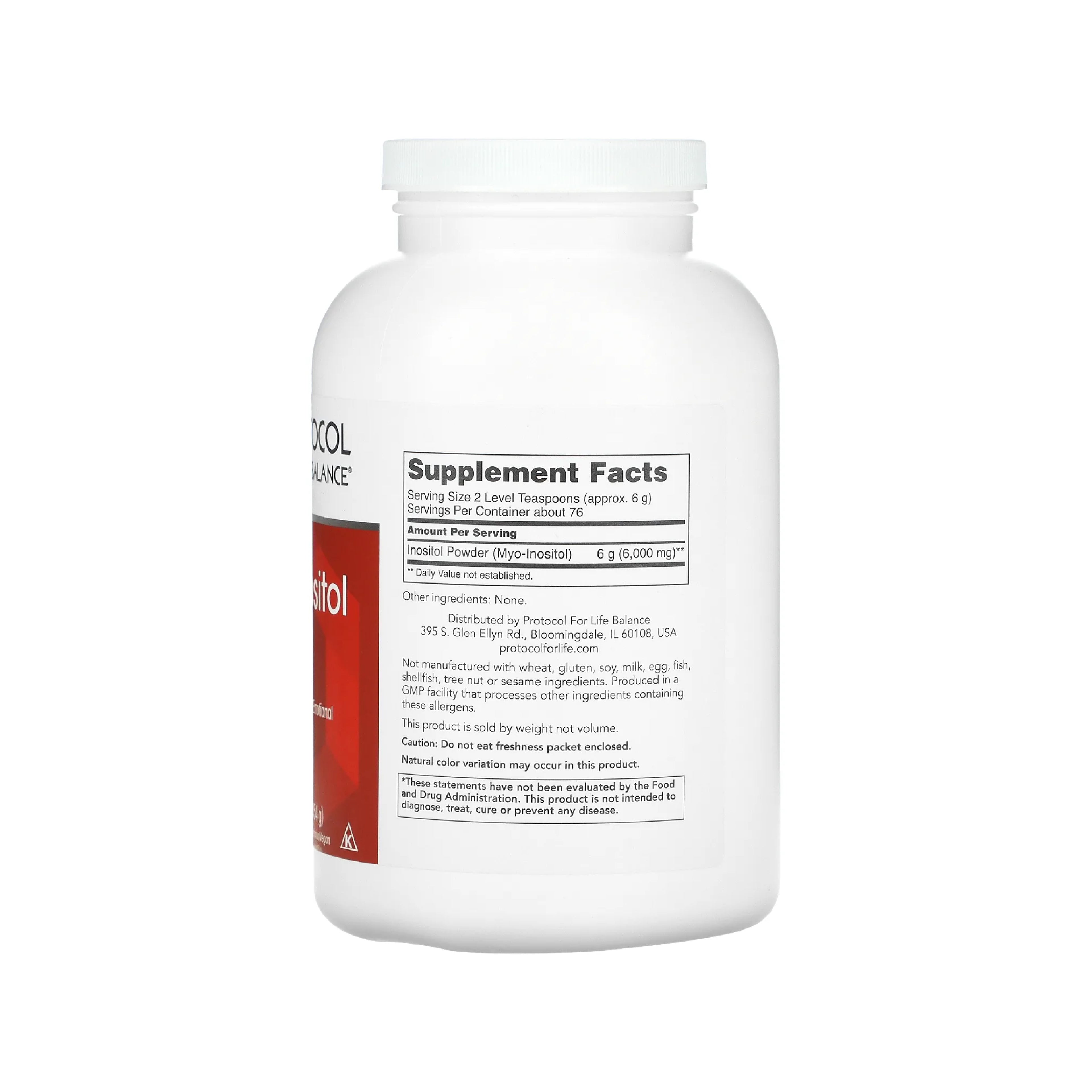 Protocol for Life Balance, Myo-Inositol Powder, 1 lb (454 g) Healthy Mood Protocol For Life Balance