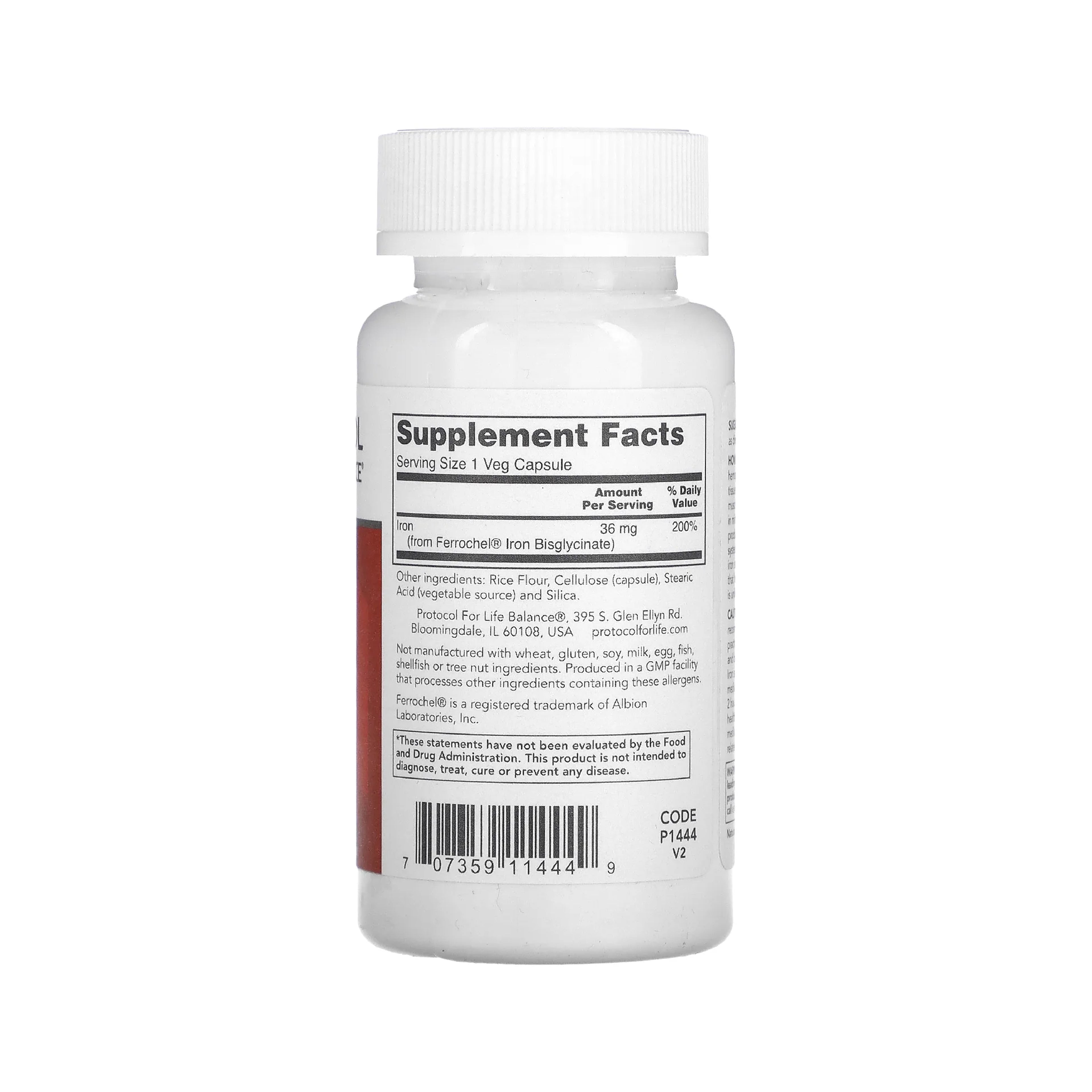 Protocol for Life Balance, Iron, High Potency, 36 mg, 90 Veg Capsules Vitamins & Supplements Protocol For Life Balance