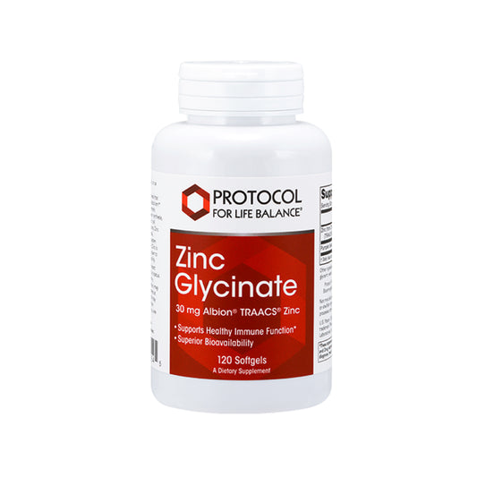 Protocol for Life Balance, Zinc Glycinate, 30 mg, 120 Softgels - Bloom Concept