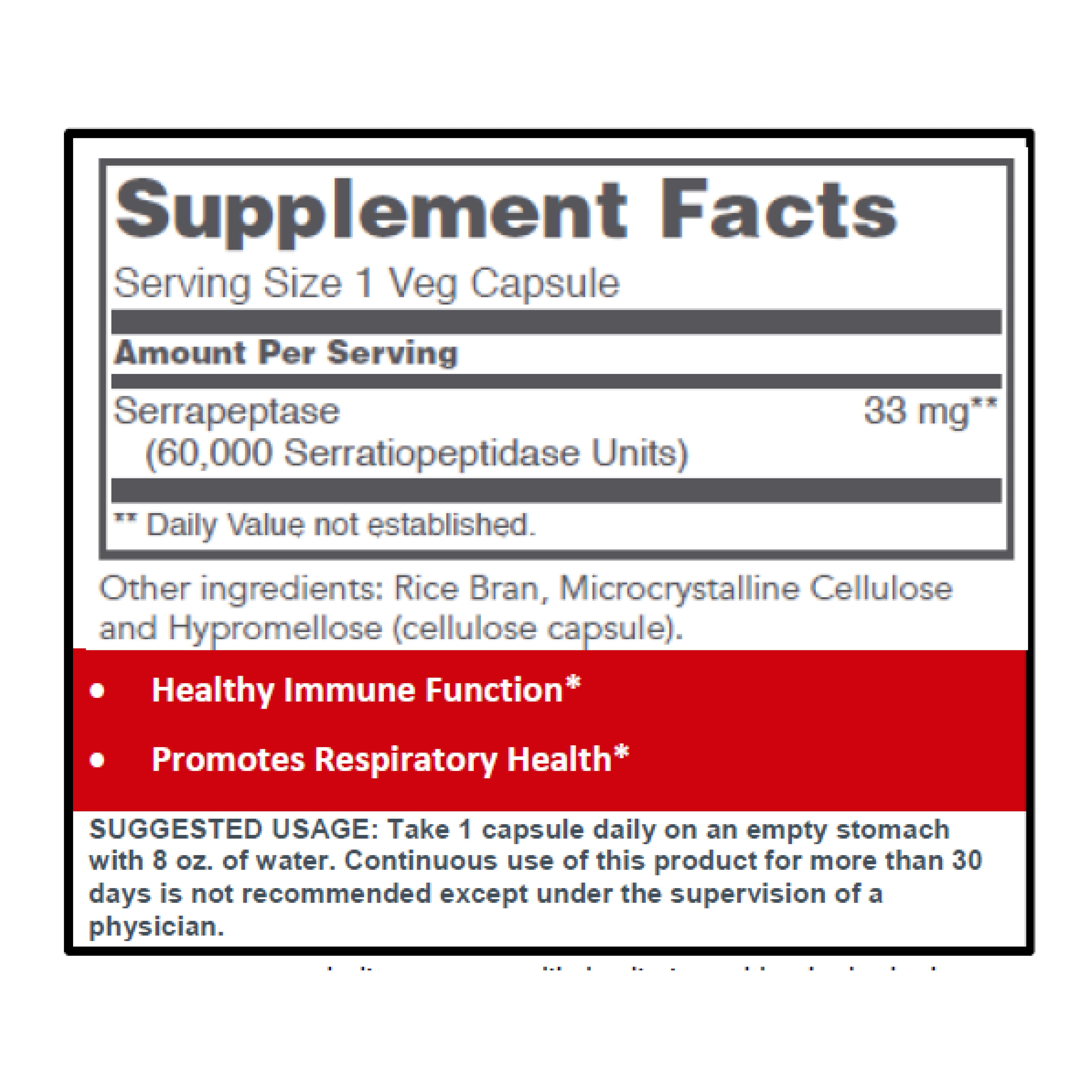 Protocol for Life Balance, Serrapeptase, 60,000, 60 Veg Capsules Vitamins & Supplements Protocol For Life Balance
