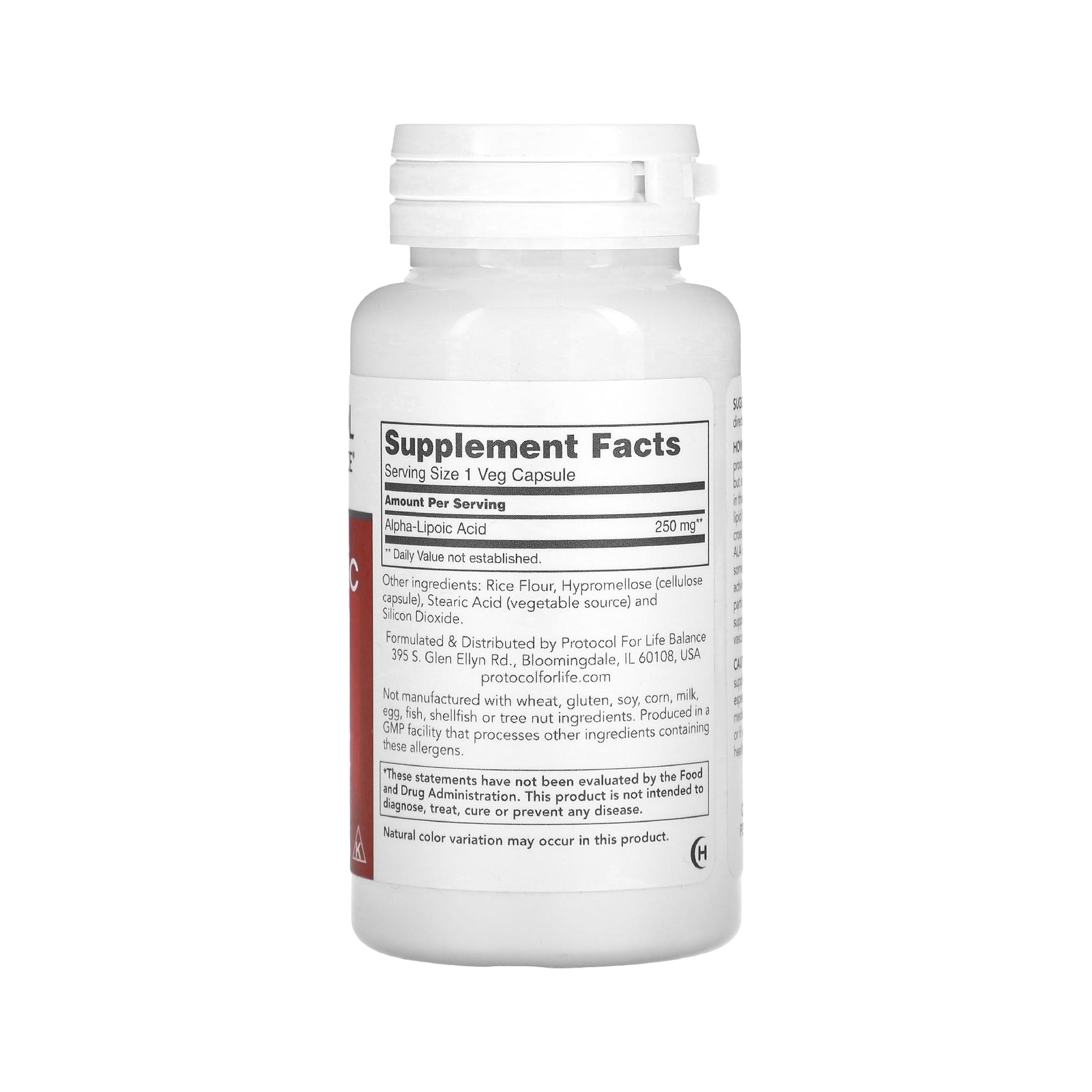 Protocol for Life Balance, Alpha-Lipoic Acid, 250 mg, 90 Veg Capsules Vitamins & Supplements Protocol For Life Balance
