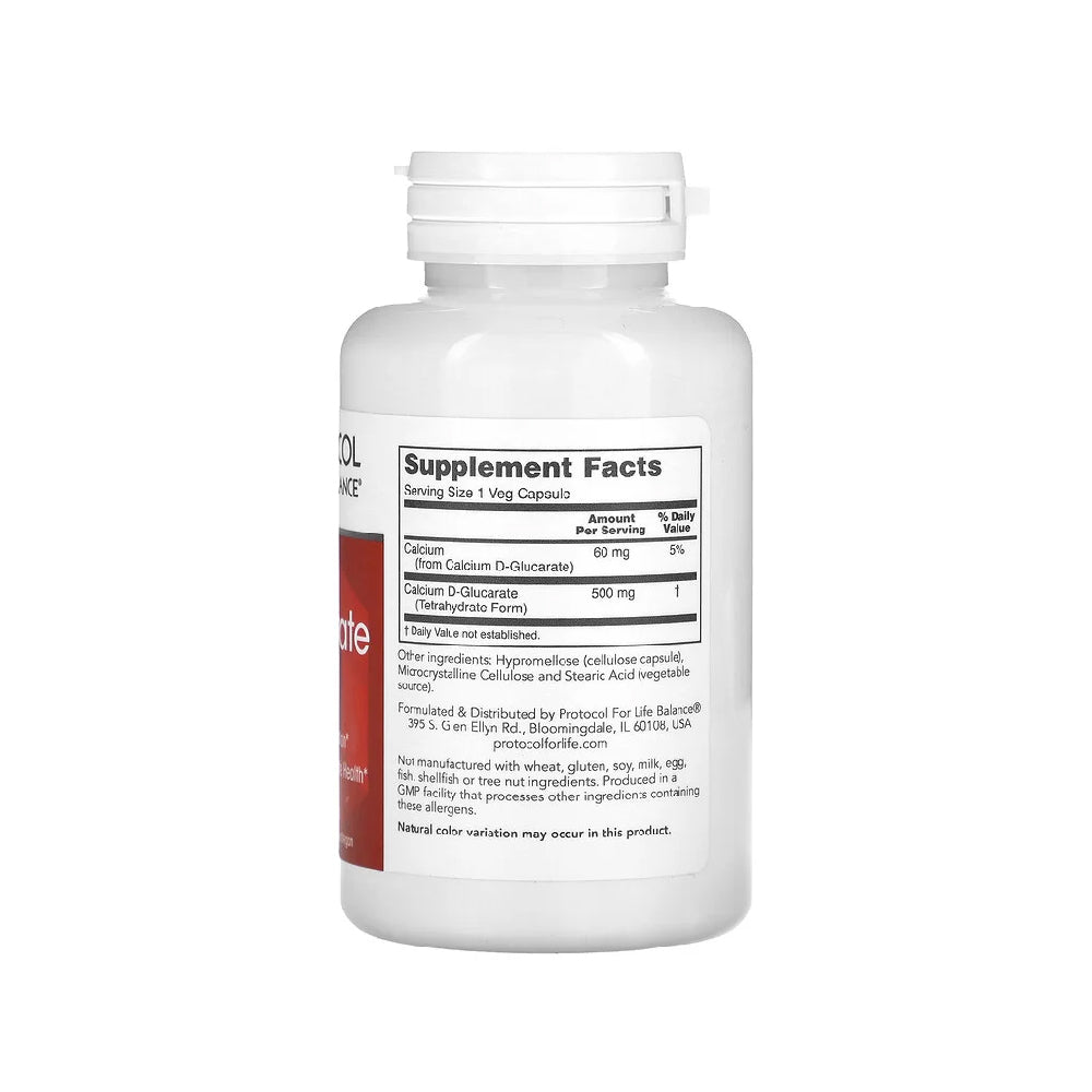 Protocol for Life Balance, Calcium D-Glucarate, 500 mg, 90 Veg Capsules Vitamins & Supplements Protocol For Life Balance
