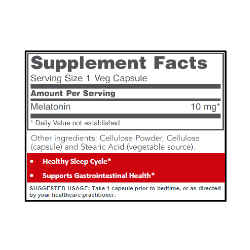 Protocol for Life Balance, Melatonin, Extra Strength, 10 mg, 100 Veg Capsules Healthy Sleep Protocol For Life Balance