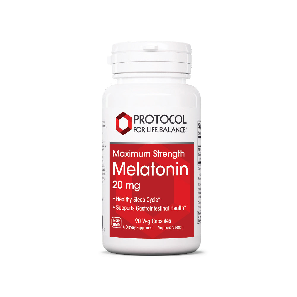 Protocol for Life Balance, Melatonin, Maximum Strength, 20 mg, 90 Veg Capsules Healthy Sleep Protocol For Life Balance