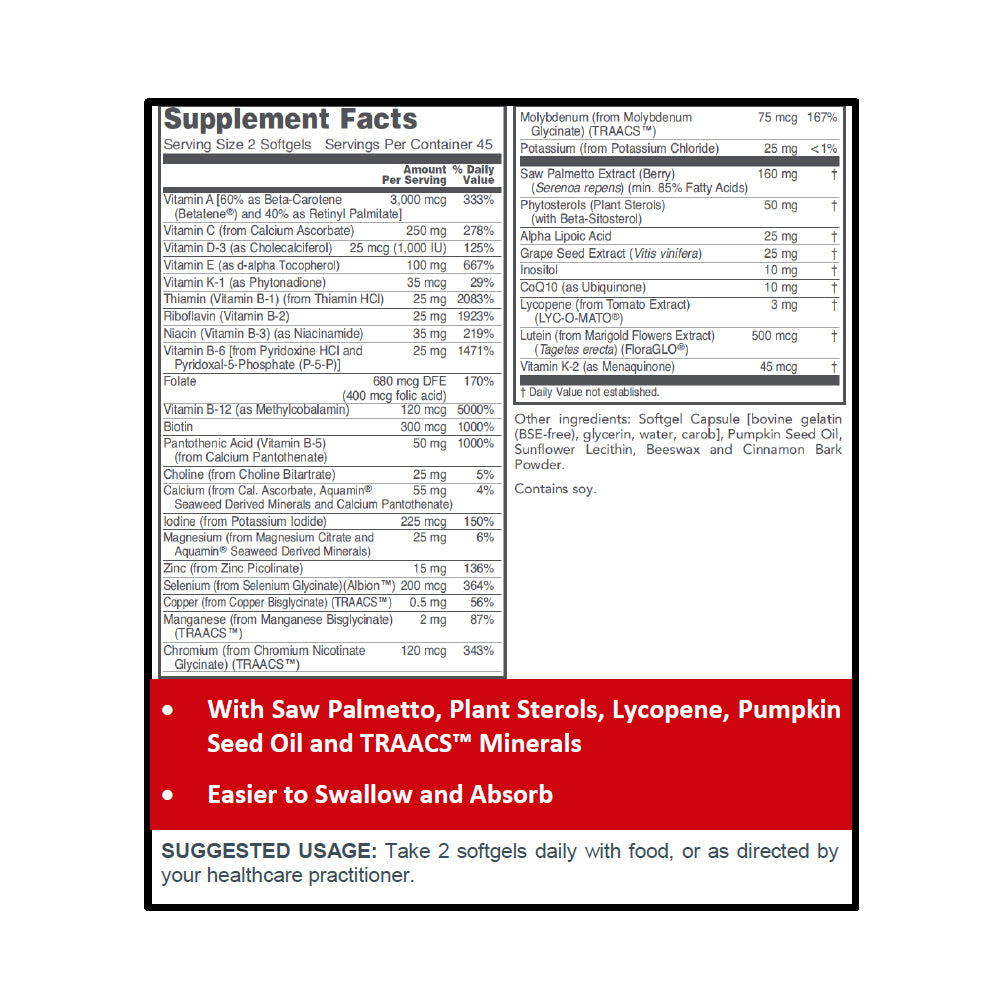 Protocol for Life Balance, Ortho Multi, Softgels for Men, 90 Softgels Supplement Protocol For Life Balance