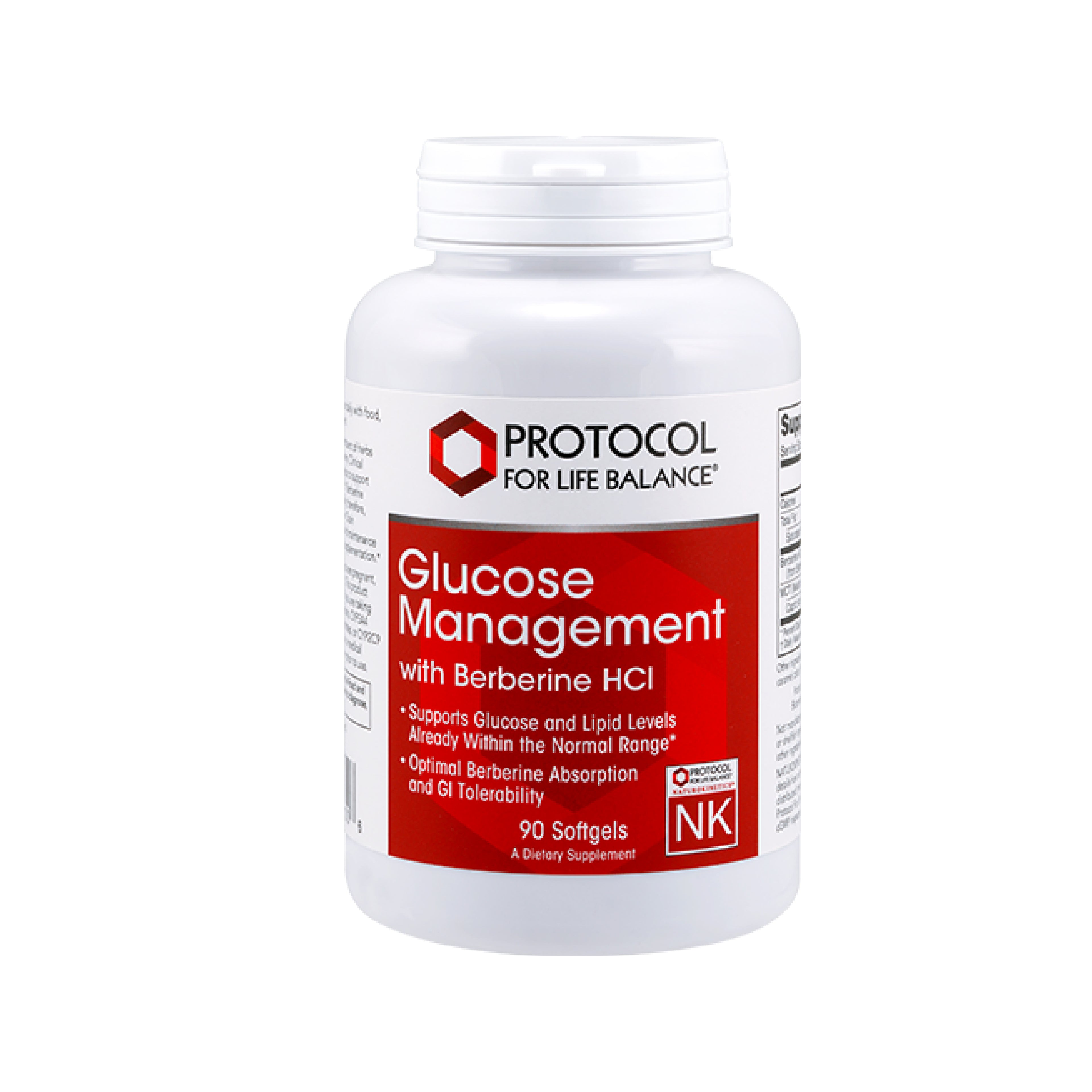 Protocol for Life Balance, Glucose Management with Berberine HCl, 90 Softgels Vitamins & Supplements Protocol For Life Balance