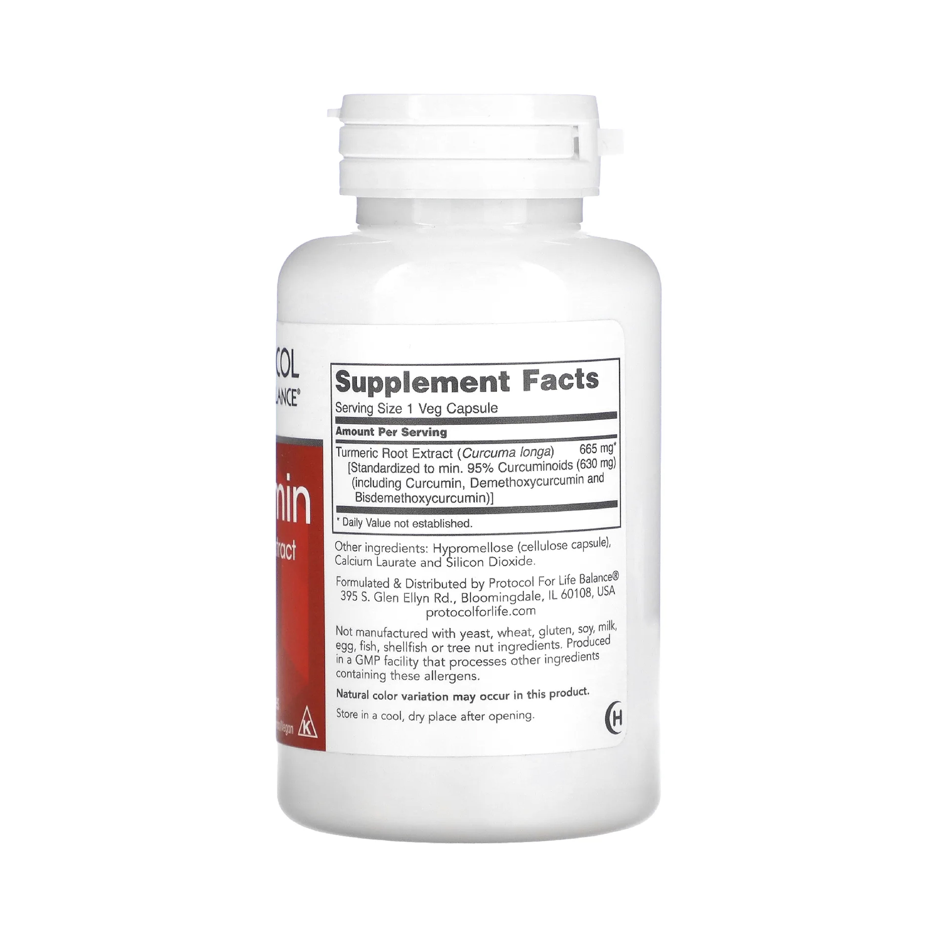 Protocol for Life Balance, Curcumin, Turmeric Root Extract, 665 mg, 60 Veg Capsules Protocol For Life Balance
