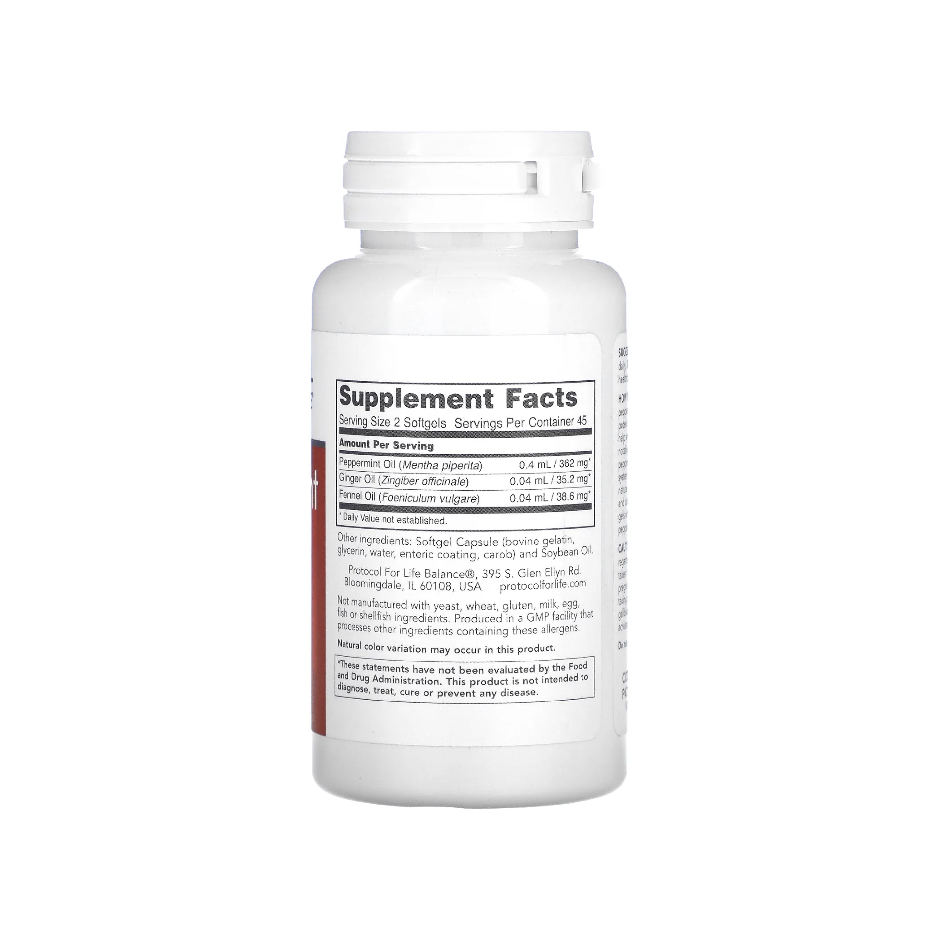 Protocol for Life Balance, Peppermint Oil G.I., 90 Softgels Vitamins & Supplements Protocol For Life Balance