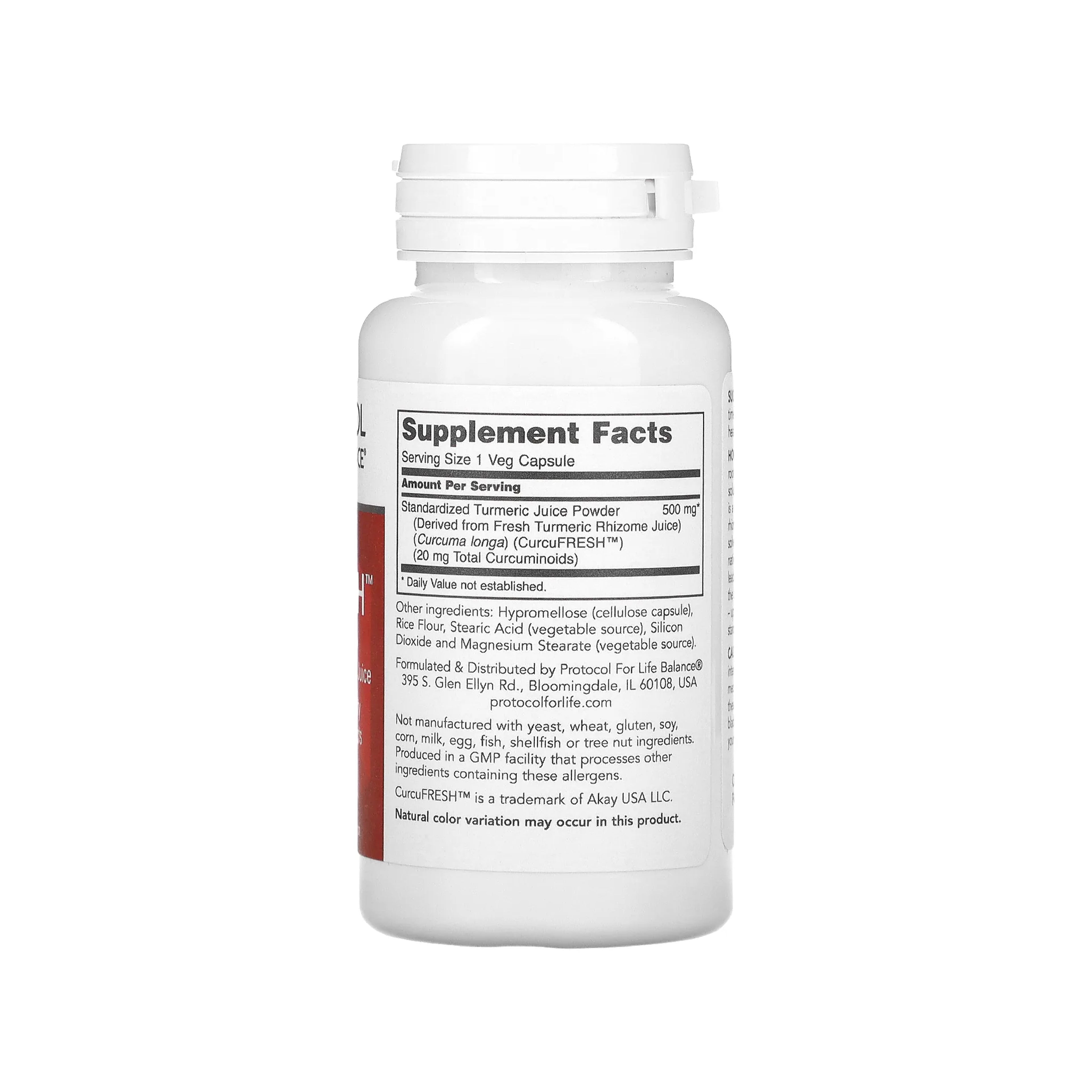Protocol for Life Balance, CurcuFRESH, 60 Veg Capsules Curcumin Protocol For Life Balance