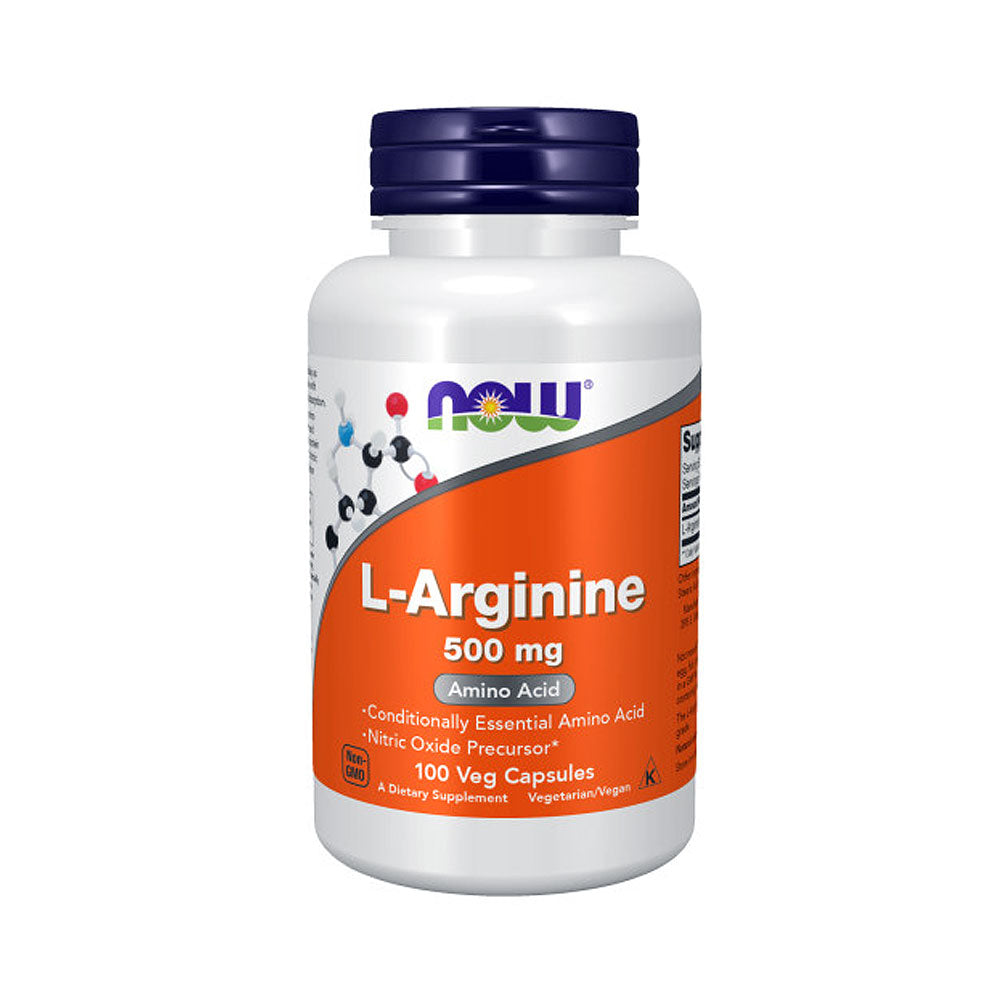 NOW Supplements, L-Arginine 500 mg, Nitric Oxide Precursor*, Amino Acid, 100 Veg Capsules Vitamins & Supplements NOW Foods USA