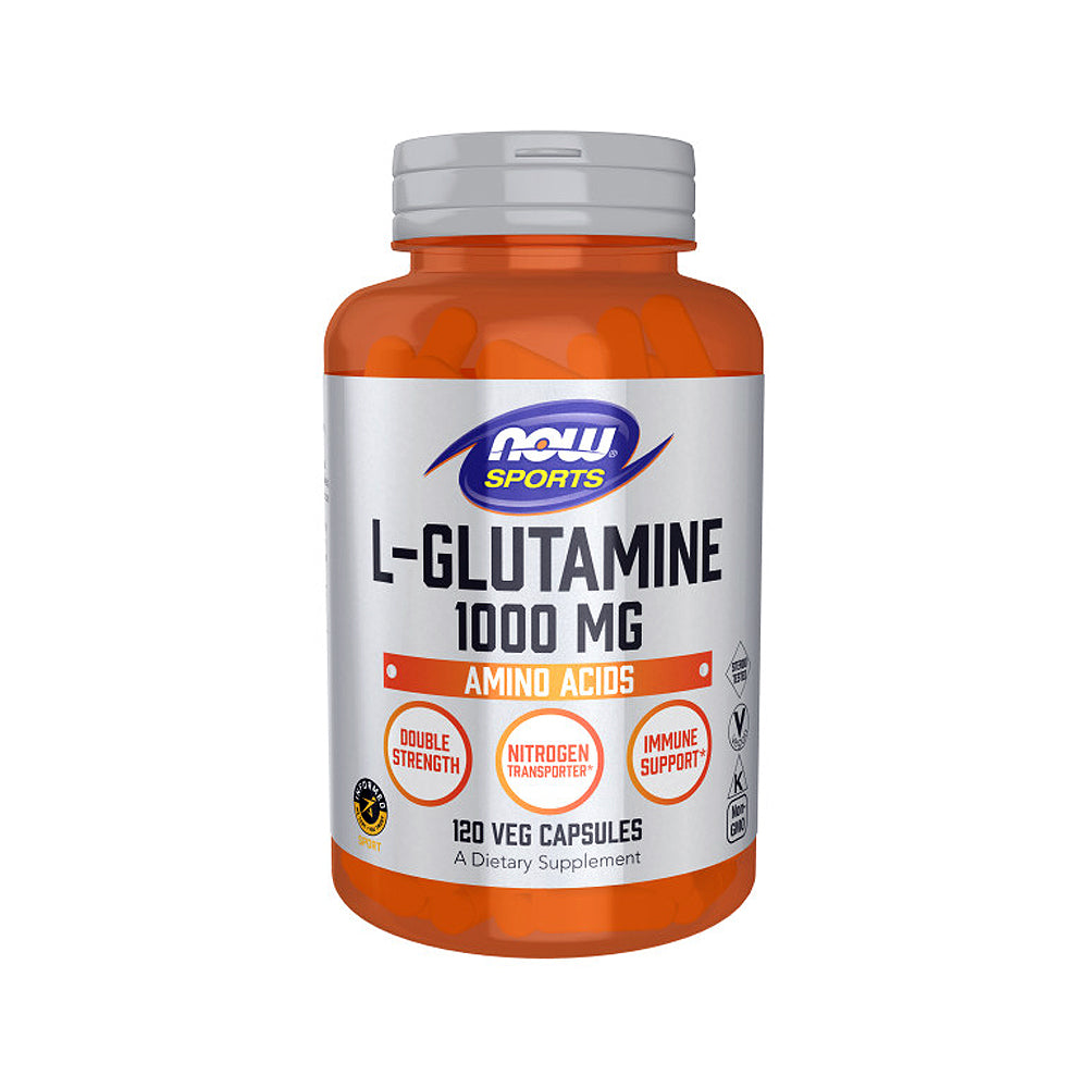 NOW Sports Nutrition, L-Glutamine, Double Strength 1,000 mg, Amino Acid, 120 Veg Capsules Vitamins & Supplements NOW Foods USA