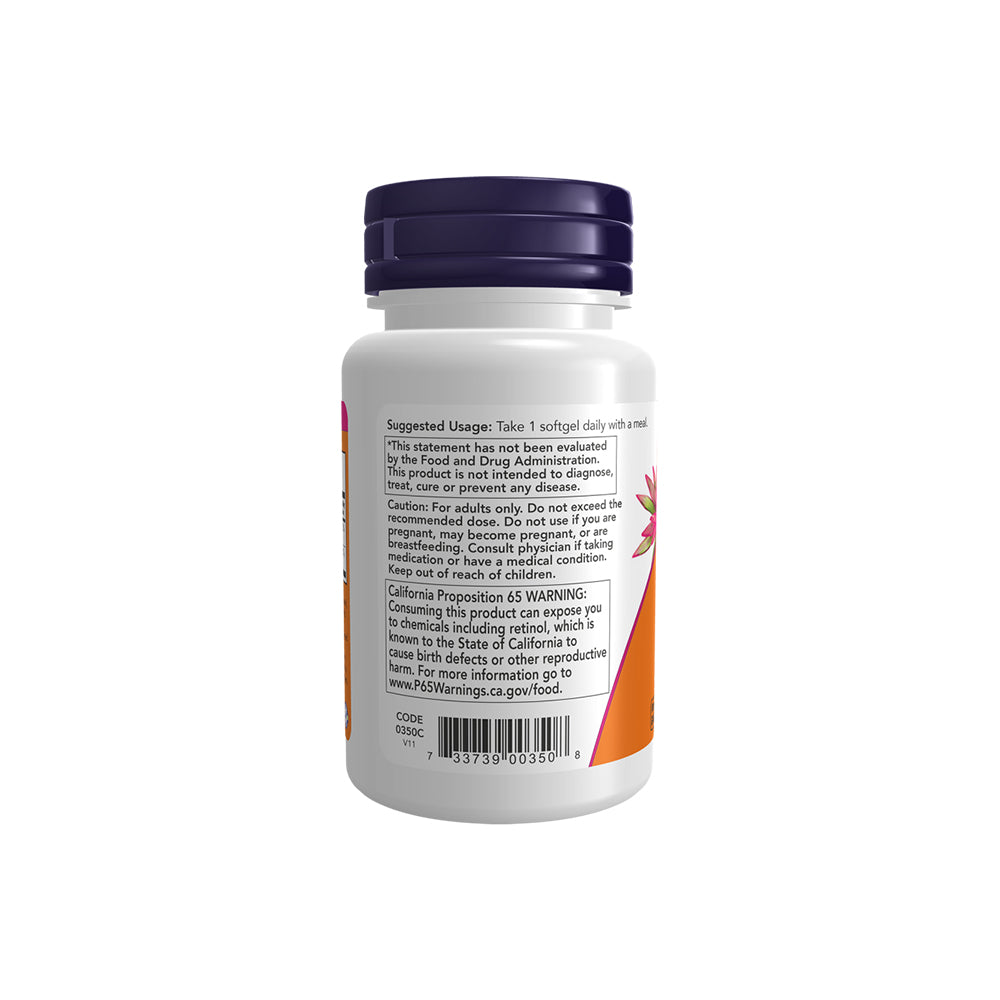 NOW Supplements, Vitamin A & D 10,000/400 IU, Eye Health*, Essential Nutrition, 100 Softgels Vitamins & Supplements NOW Foods USA