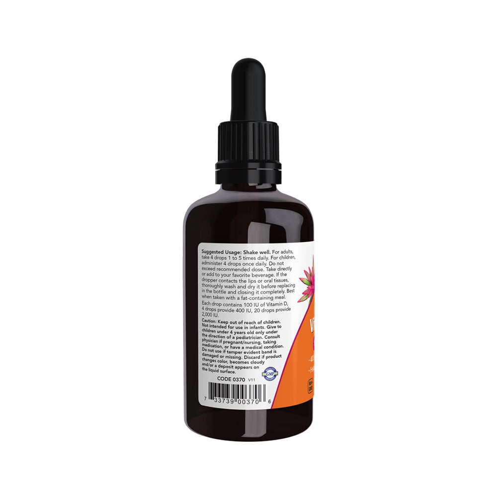 NOW Supplements, Liquid Vitamin D-3, Strong Bones, Structural Support, 2-Ounce (59ml) Vitamins & Supplements NOW Foods USA