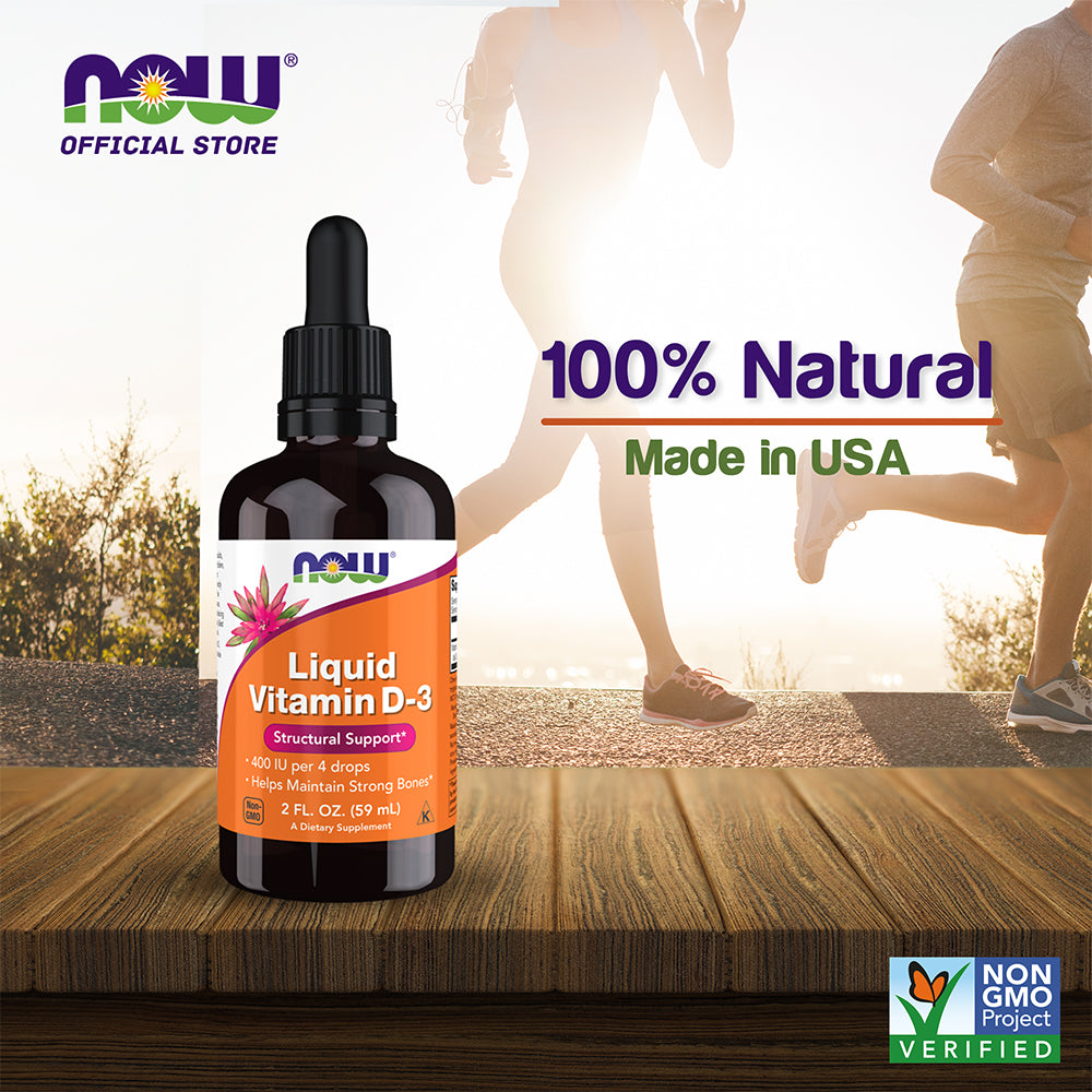 NOW Supplements, Liquid Vitamin D-3, Strong Bones, Structural Support, 2-Ounce (59ml) Vitamins & Supplements NOW Foods USA