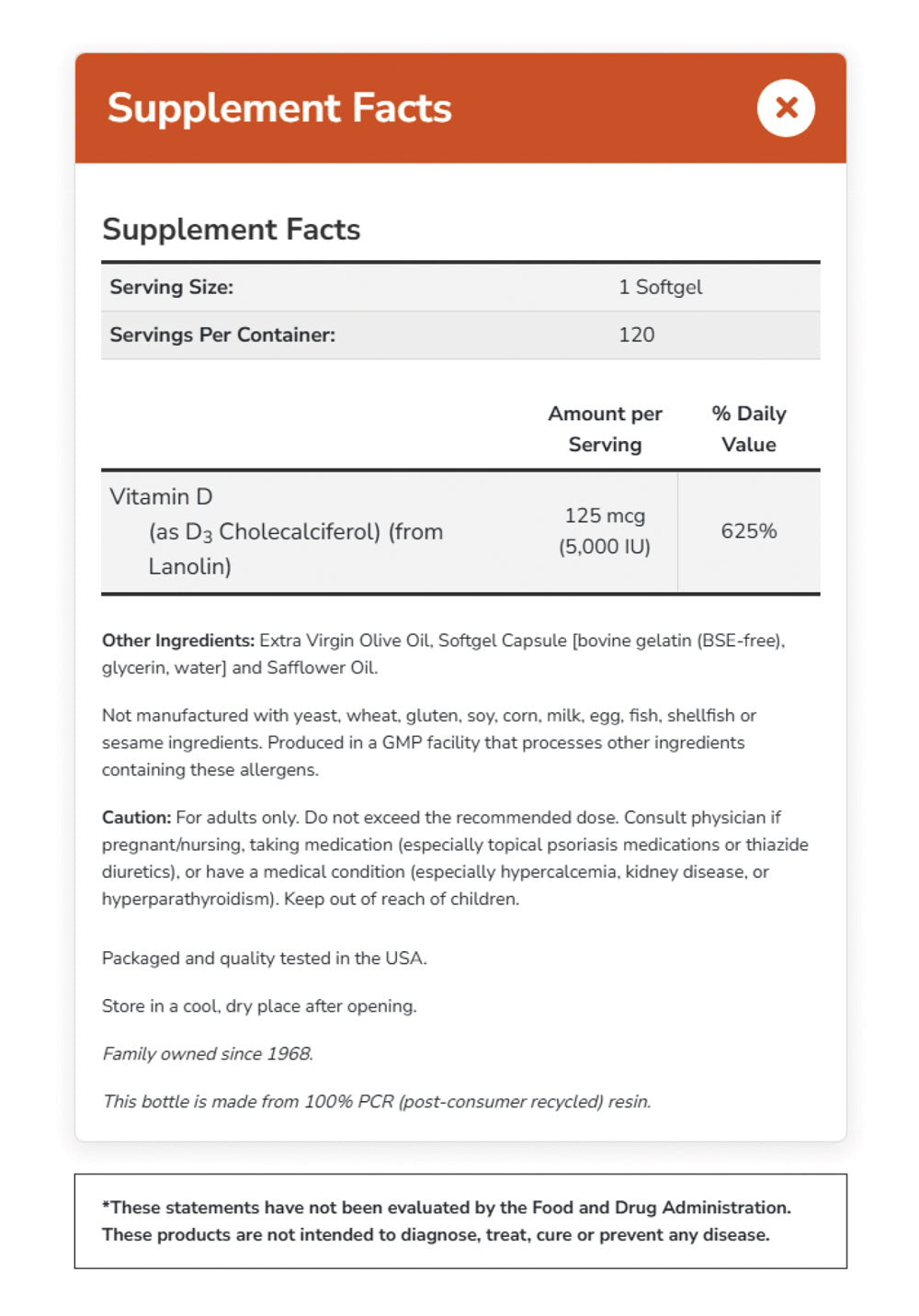 NOW Supplement, Vitamin D-3, High Potency, 5000 IU, 30 Softgels Vitamins & Supplements NOW Foods USA