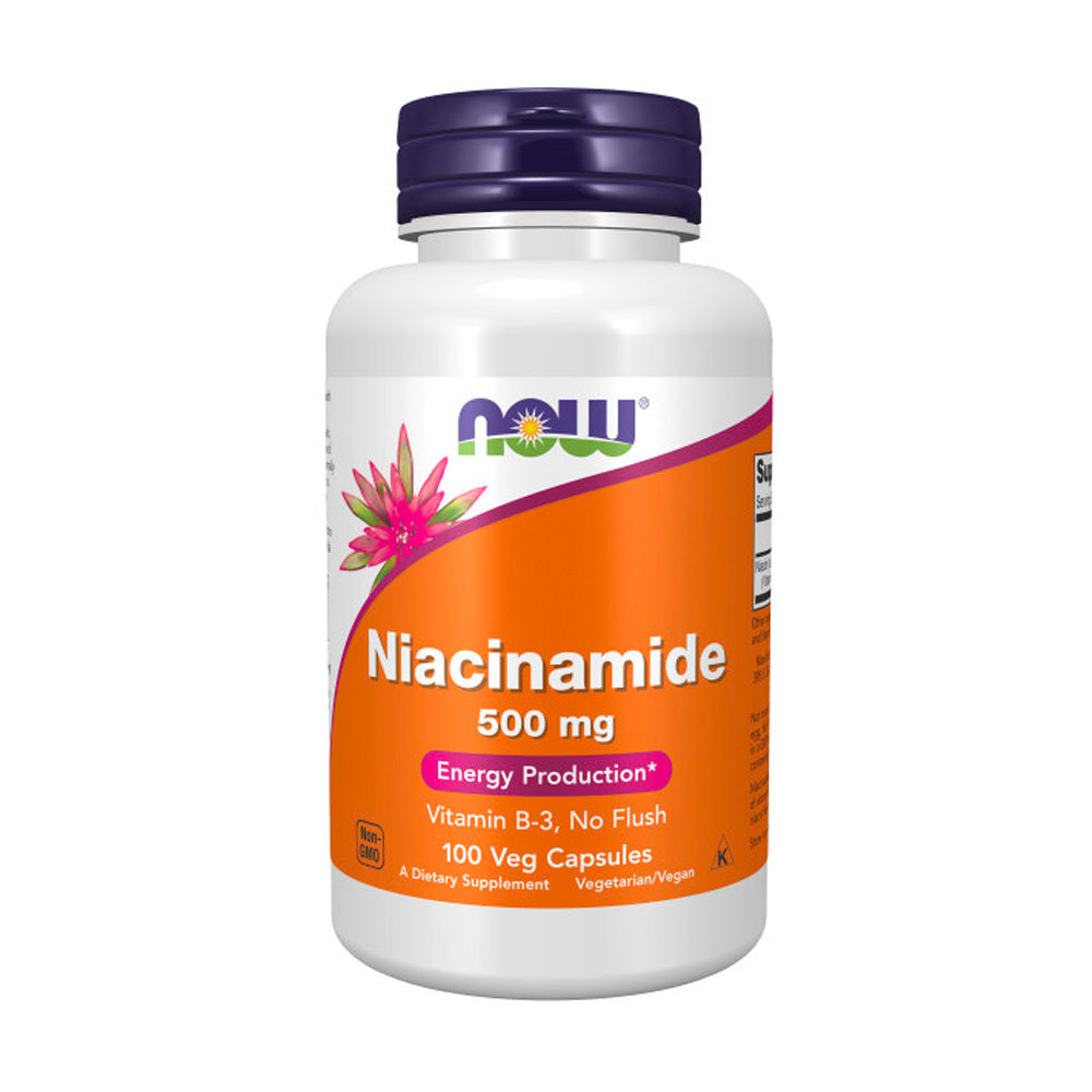 NOW Supplements, Niacinamide (Vitamin B-3) 500 mg, Energy Production*, 100 Veg Capsules Vitamins & Supplements NOW Foods USA