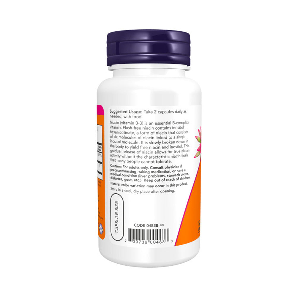 NOW Supplements, Niacin (Vitamin B-3) 250 mg, Flush-Free, Nutritional Health, 90 Veg Capsules - Bloom Concept