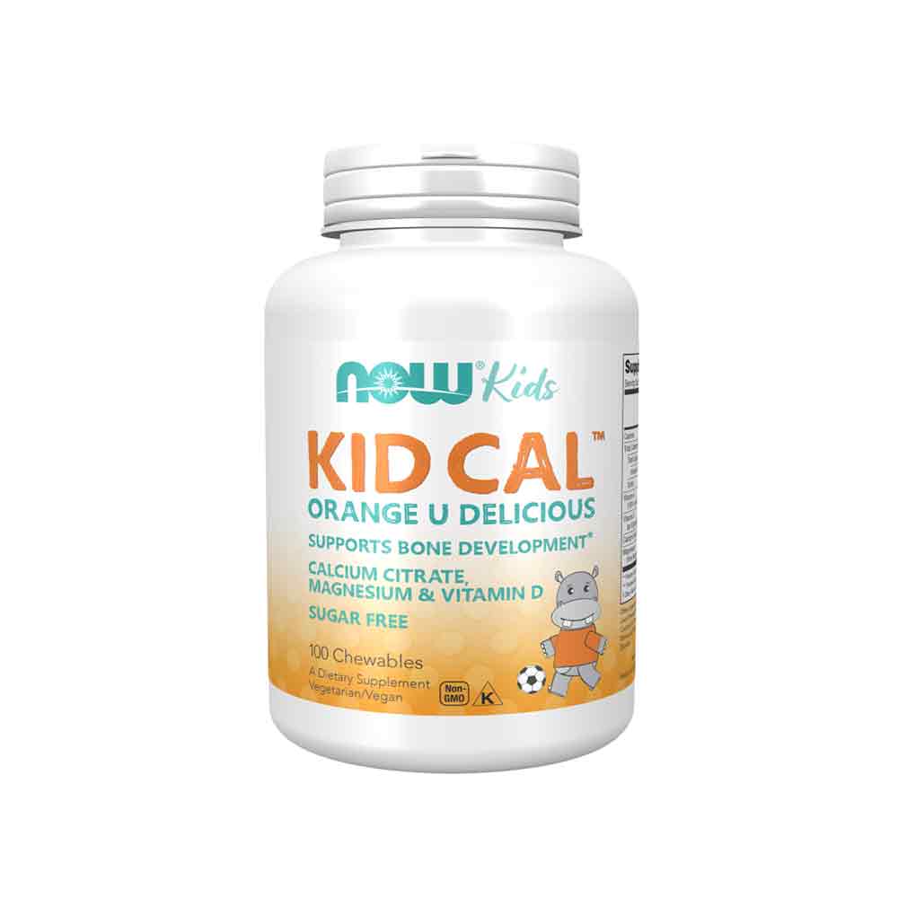 NOW Supplements, Kid Cal with Calcium Citrate, Magnesium and Vitamin D, Tart Orange, 100 Chewables Vitamins & Supplements NOW Foods USA