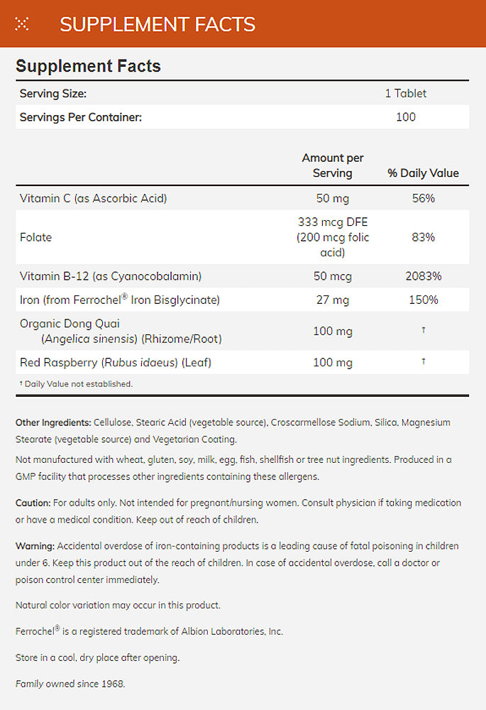 NOW Supplements, Iron Complex, Non-Constipating*, Essential Mineral, 100 Tablets - Bloom Concept