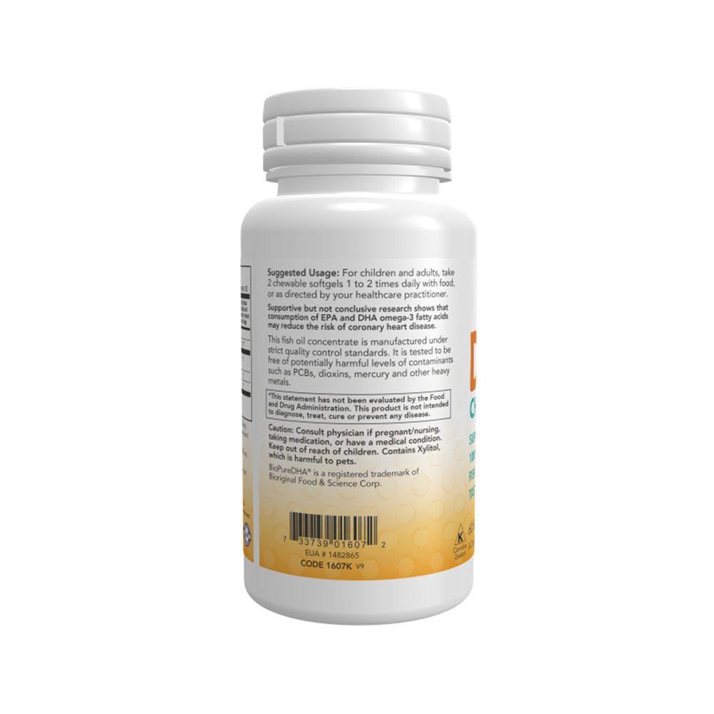 NOW Supplements, DHA Kids 100 mg, Supports Brain Health*, Fruit Flavor, 60 Chewable Softgels, (packaging may vary)-Best by 03/24 - Bloom Concept