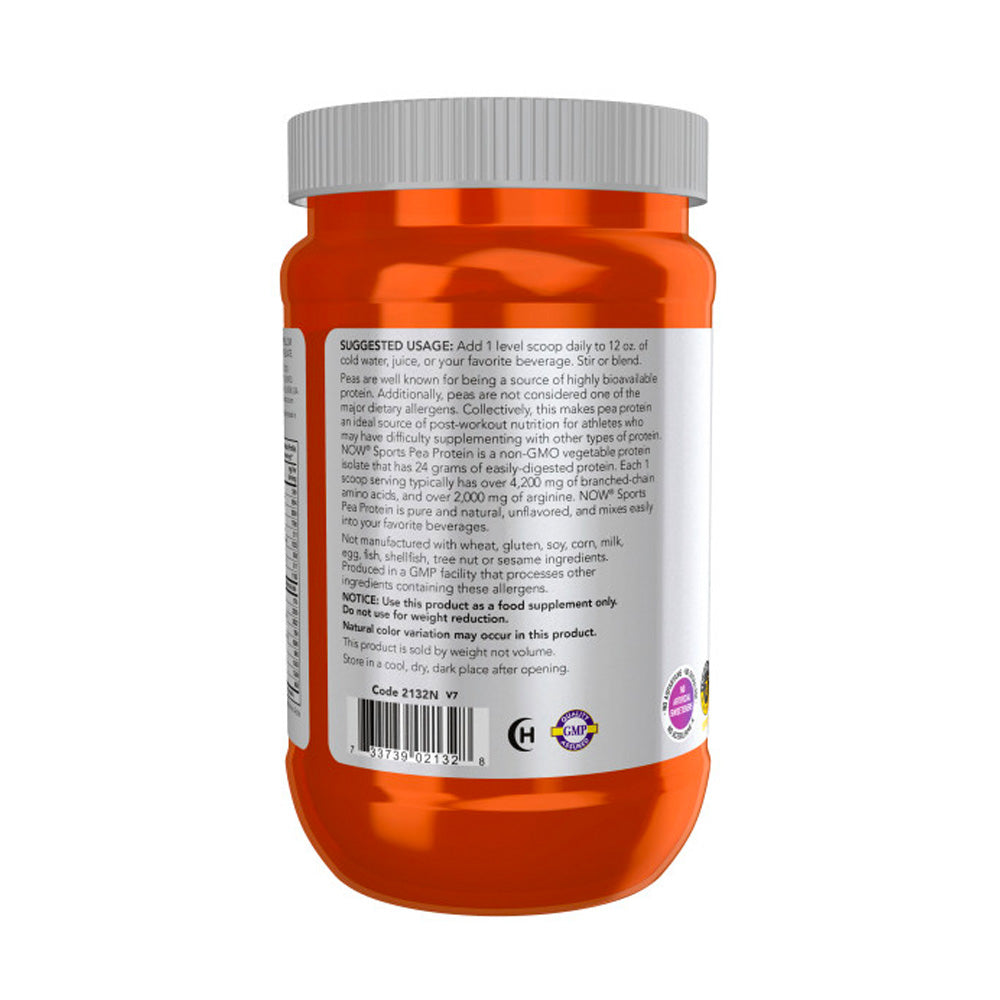 NOW Sports Nutrition, Pea Protein 24 g, Easily Digested, Unflavored Powder, 12-Ounce (340 g) - Bloom Concept