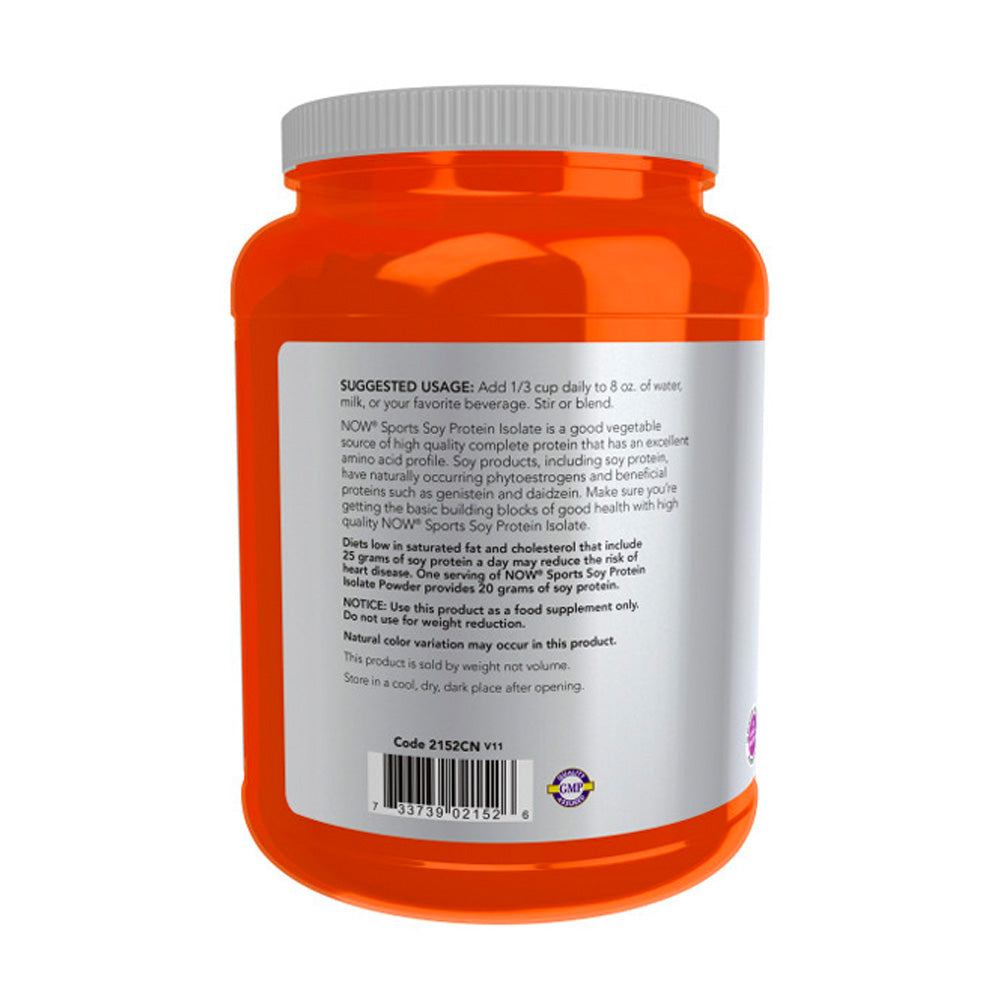 NOW Sports Nutrition, Soy Protein Isolate 20 g, 0 Carbs, Unflavored Powder, 2-Pound (907 g) - Bloom Concept