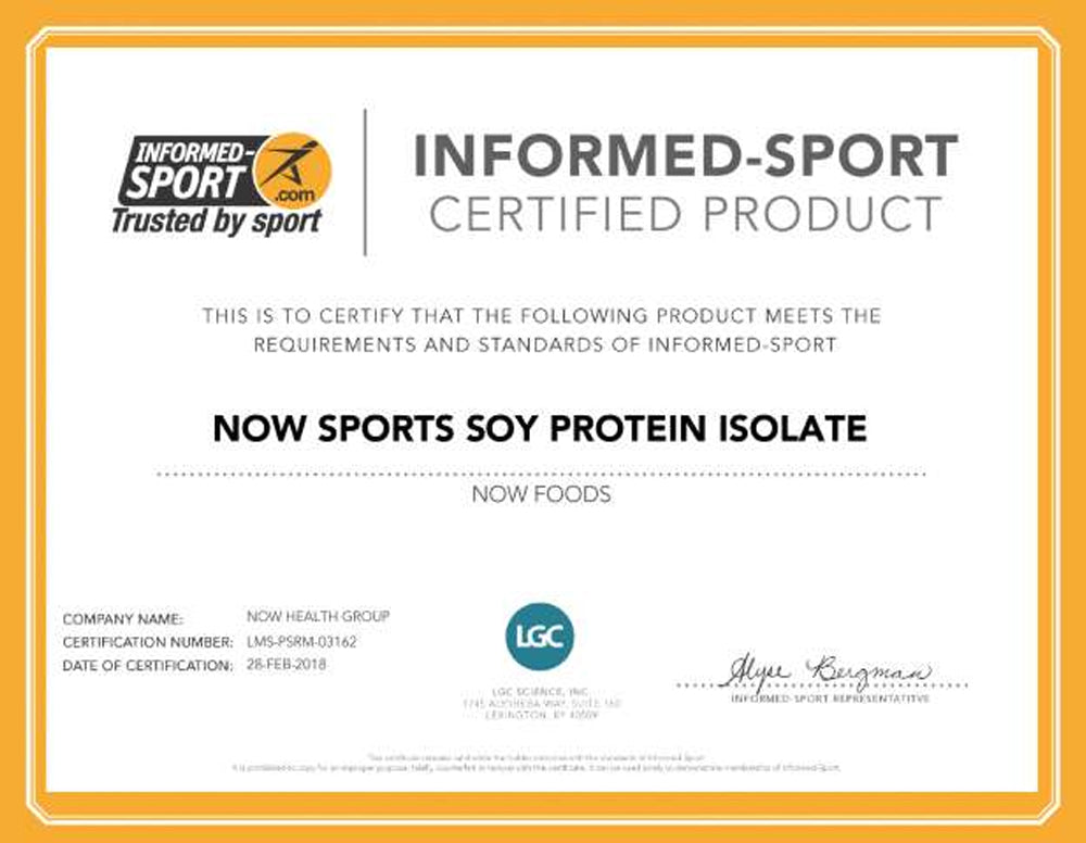NOW Sports Nutrition, Soy Protein Isolate 20 g, 0 Carbs, Unflavored Powder, 2-Pound (907 g) Vitamins & Supplements NOW Foods USA