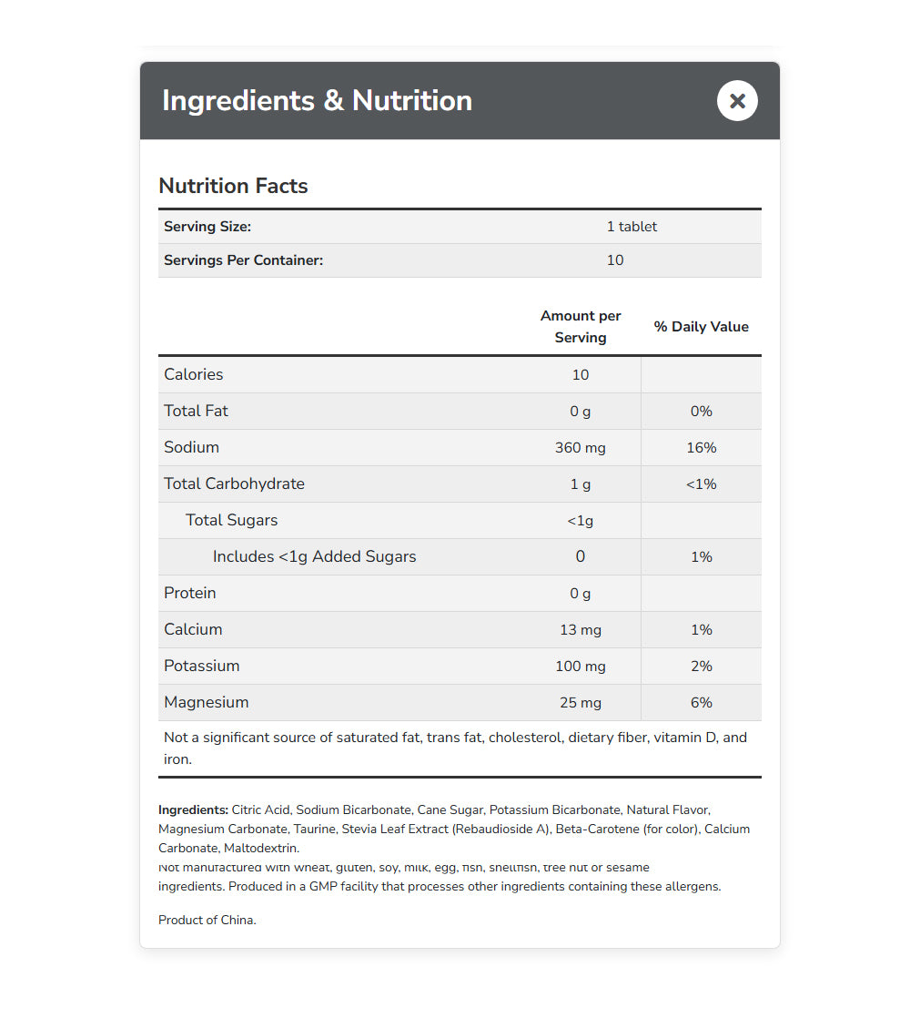 NOW Sports Nutrition, Effervescent Effer-Hydrate, Electrolyte Supplement, Recovery, Lemon Lime, 10 Tablets