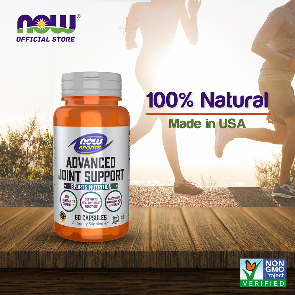 NOW Sports Nutrition, Advanced Joint Support, Glucosamine, Hyaluronic Acid, ApresFlex, 60 Capsules Vitamins & Supplements NOW Foods USA