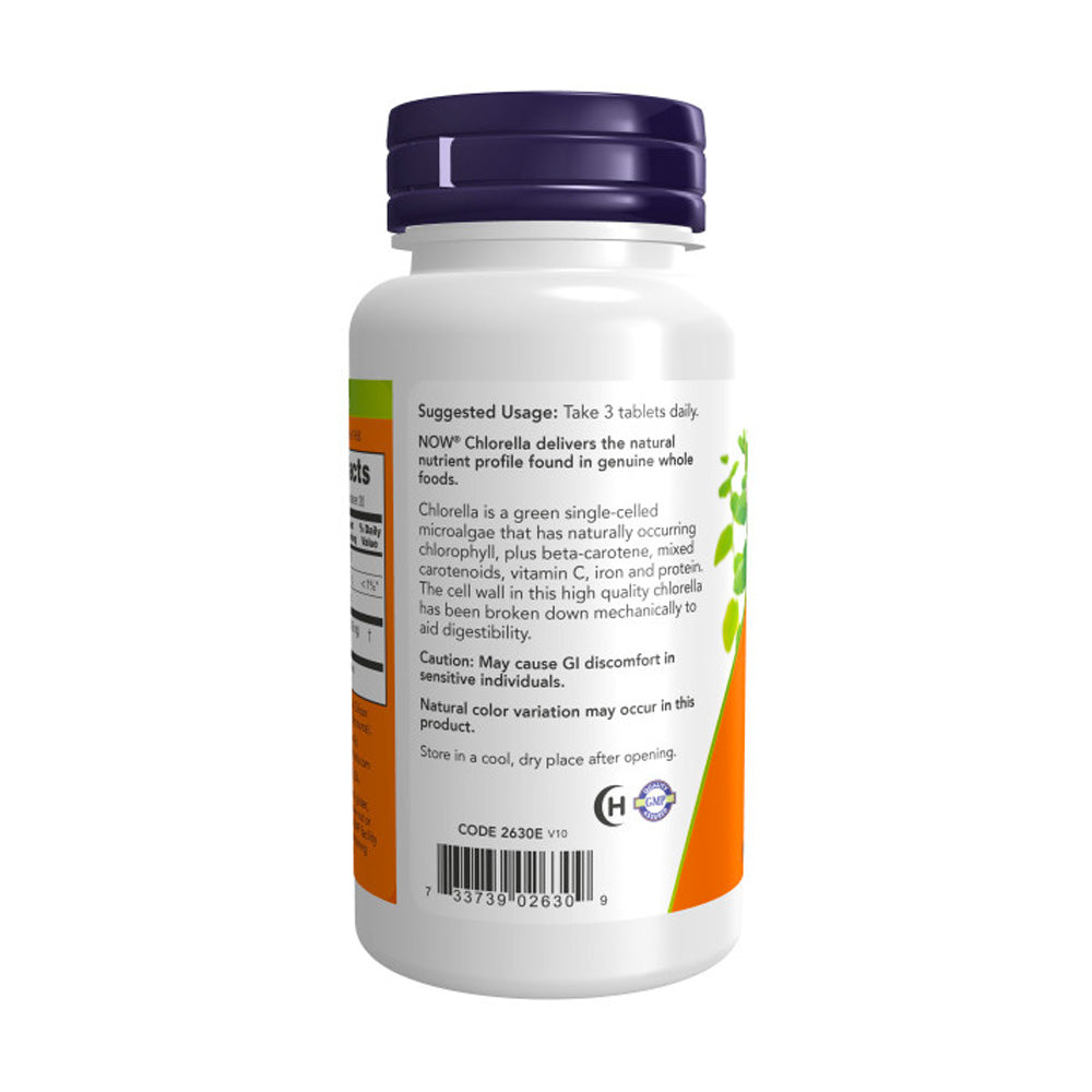 NOW Supplements, Chlorella 1000 mg with naturally occurring Chlorophyll, Beta-Carotene, mixed Carotenoids, Vitamin C, Iron and Protein, 60 Tablets Vitamins & Supplements NOW Foods USA