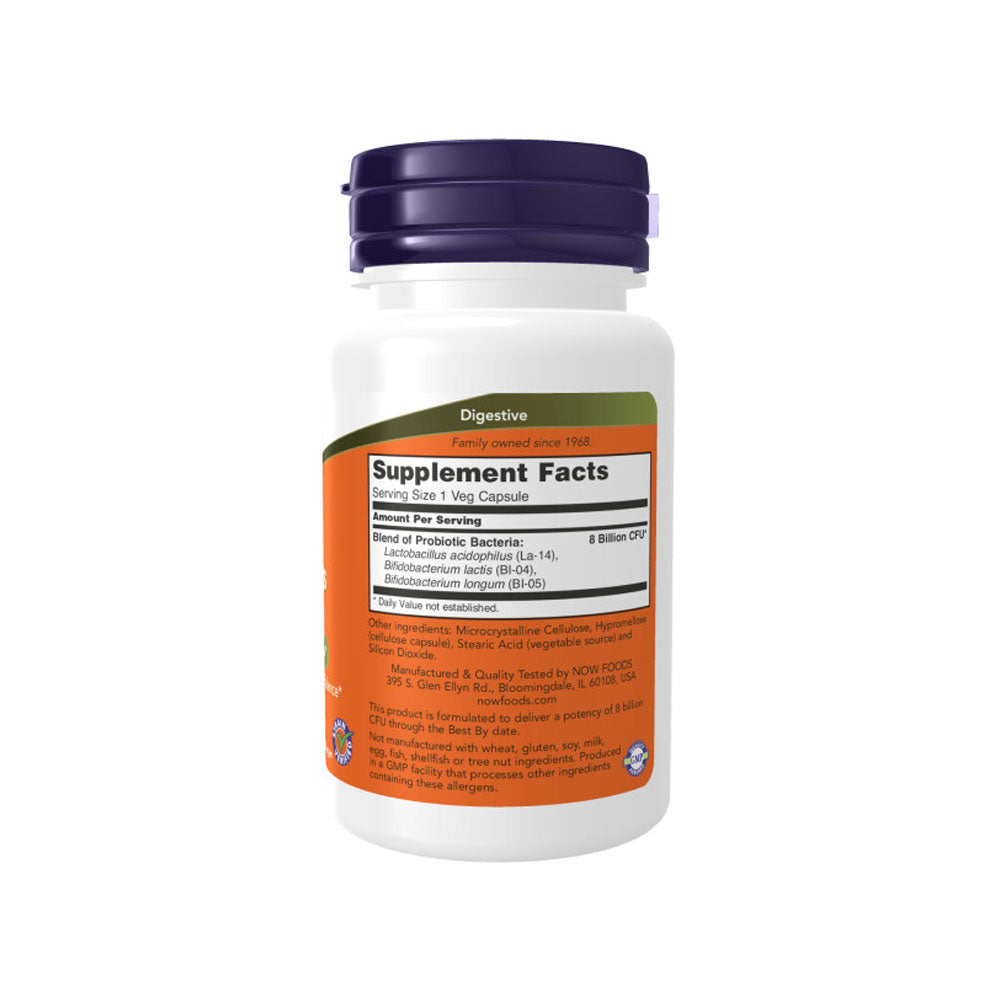 NOW Supplements, 8 Billion Acidophilus & Bifidus, Dairy, Soy and Gluten Free, Strain Verified, 60 Veg Capsules - Bloom Concept
