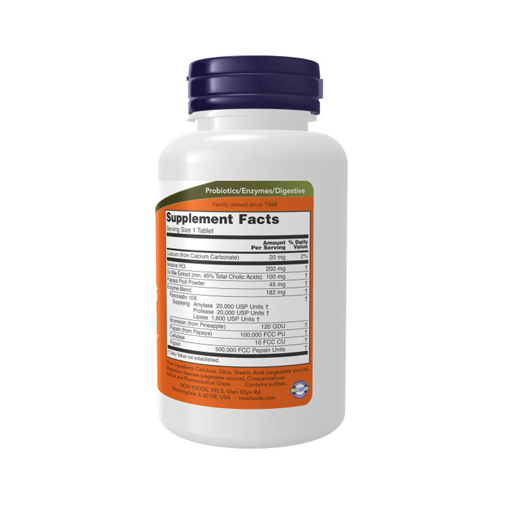 NOW Supplements, Super Enzymes, Formulated with Bromelain, Ox Bile, Pancreatin and Papain, Super Enzymes, 90 Tablets - Bloom Concept