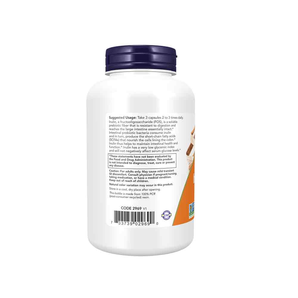 NOW Supplements Prebiotic Inulin Fiber, 180 Veg Capsules Vitamins & Supplements NOW Foods USA