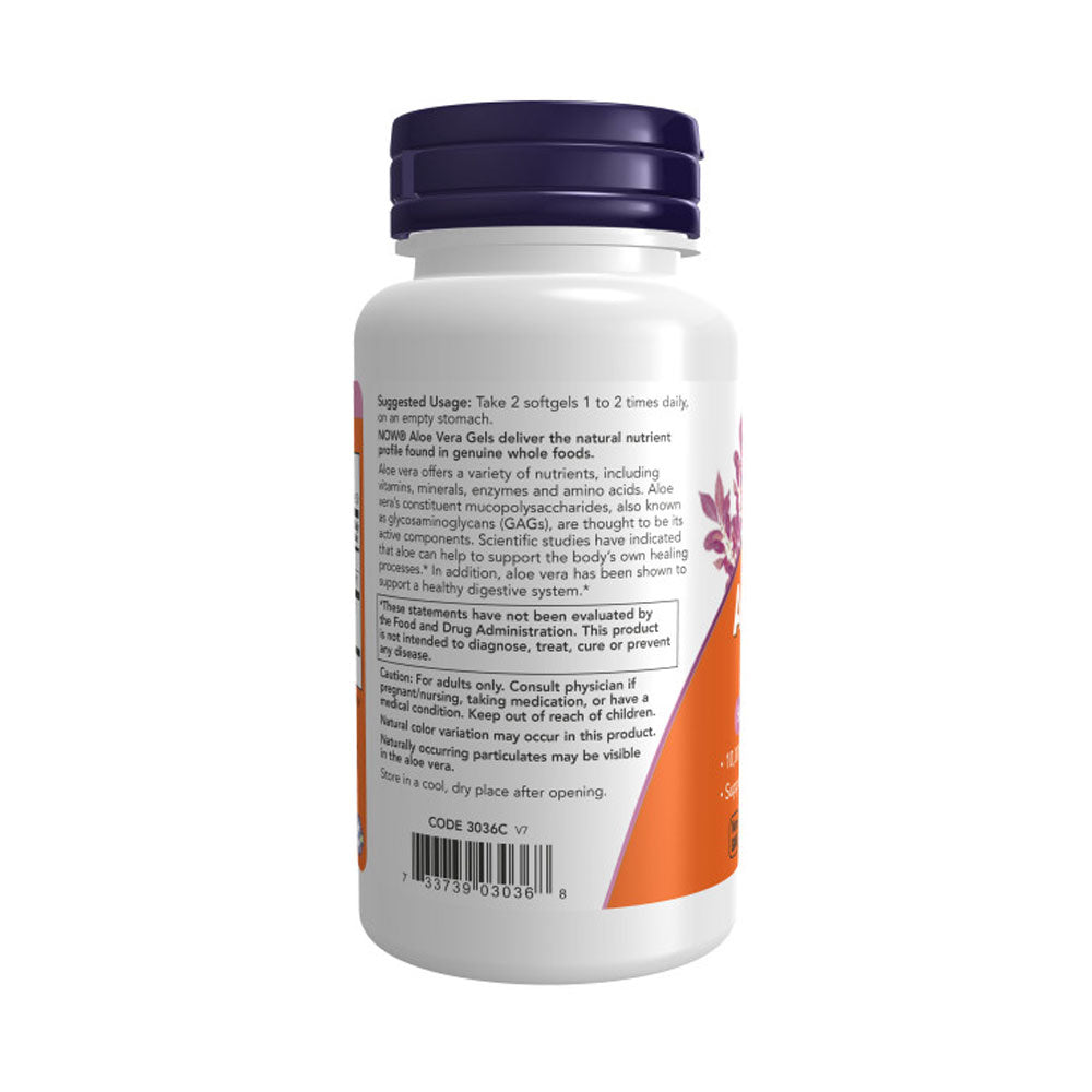 NOW Supplements, Aloe Vera (Aloe barbadensis) 10,000 mg, Supports Digestive Health*, 100 Softgels Vitamins & Supplements NOW Foods USA