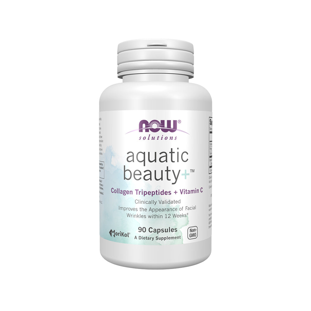 NOW Solutions Aquatic Beauty+ Capsules - Marine Collagen and Vitamin C Supplement for Youthful Skin*, Non-GMO, 60 Capsules Vitamins & Supplements NOW Foods USA