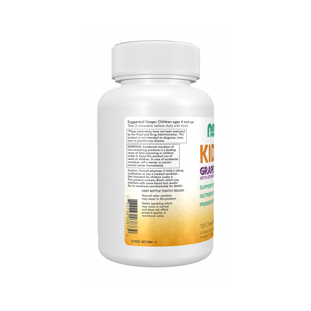 NOW Kids Supplements, Kid Vits Multivitamin, Grape Flavor, 120 Chewable Tablets Vitamins & Supplements NOW Foods USA