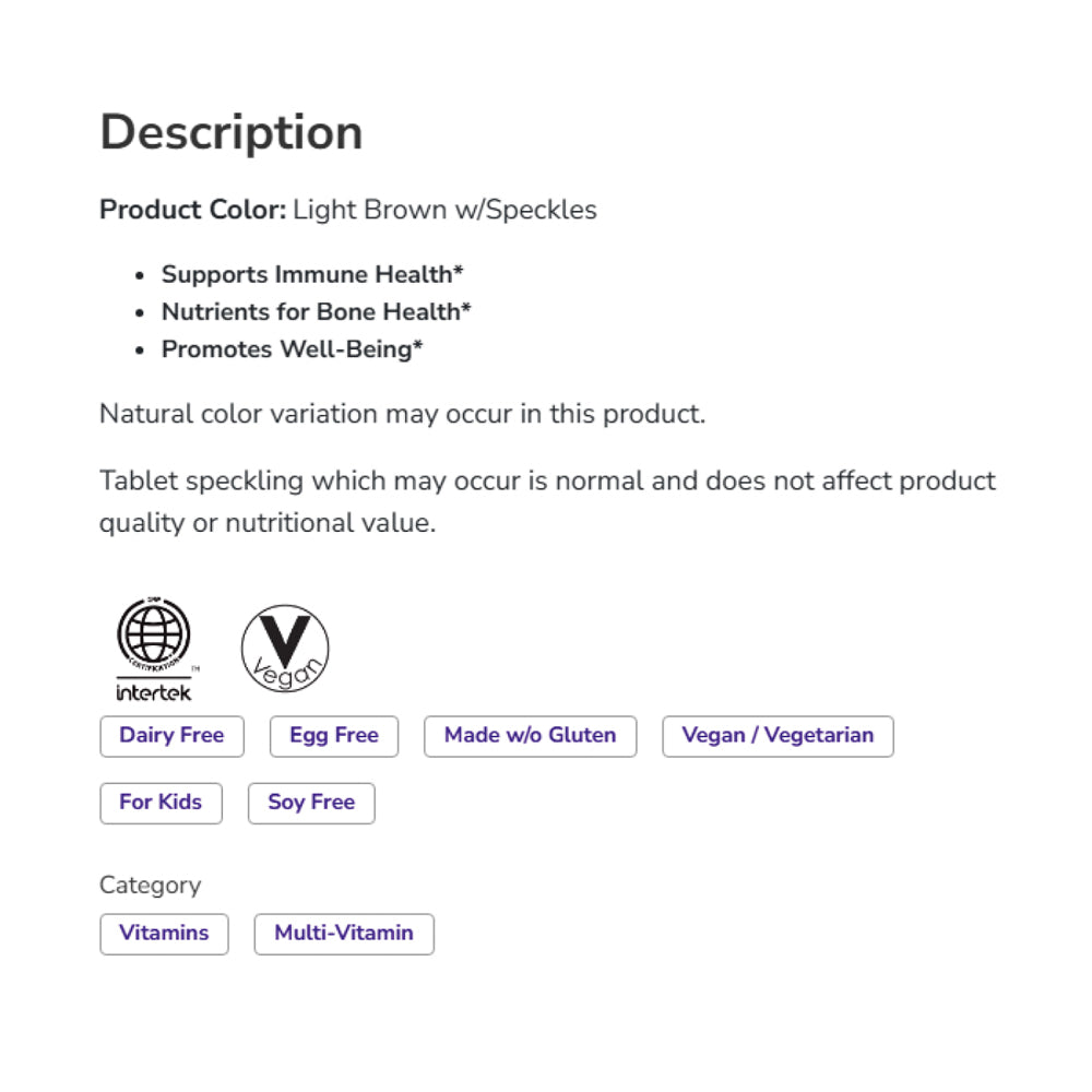 NOW Kids Supplements, Kid Vits Multivitamin, Grape Flavor, 120 Chewable Tablets Vitamins & Supplements NOW Foods USA