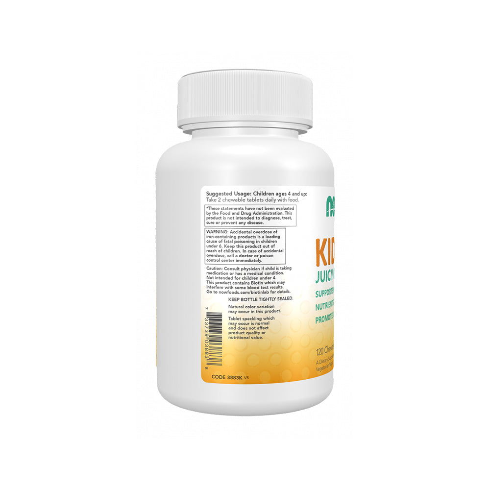 NOW Kids Supplements, Kid Vits Multivitamin, Juicy Orange, 120 Chewable Tablets Vitamins & Supplements NOW Foods USA