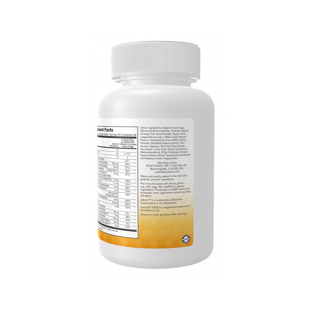 NOW Kids Supplements, Kid Vits Multivitamin, Juicy Orange, 120 Chewable Tablets Vitamins & Supplements NOW Foods USA