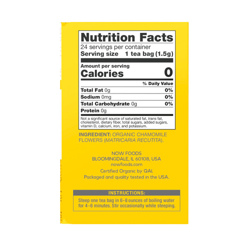 NOW Foods, Chamomile Tea, Comfort in a Cup, Relaxing and Caffeine-Free, Non-GMO, 24-Count Natural Foods NOW Foods USA