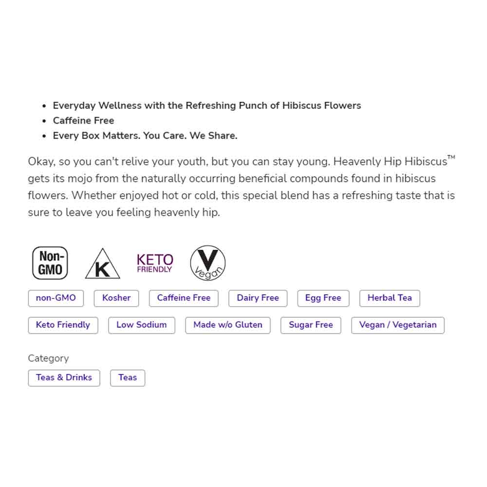 (Best by 10/25) NOW Foods Heavenly Hip Hibiscus™, Hibiscus Herbal Punch Tea, Everyday Wellness with the Refreshing Punch of Hibiscus Flowers, Caffeine Free, 24 Tea Bags Natural Foods NOW Foods USA